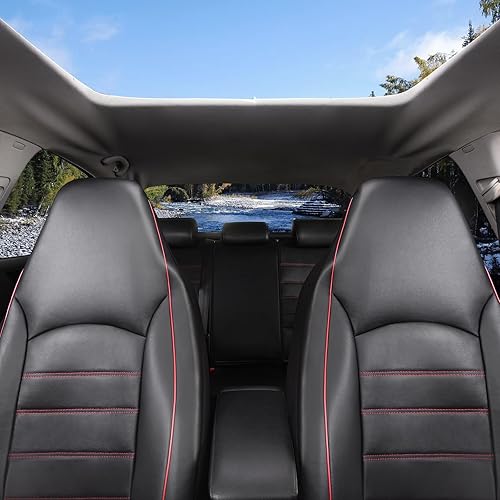 Miniatura 6 de TOYOUN fundas de asiento delantero de cuero sintético universales para automóvil, se adaptan a la mayoría de los autos, camiones, vehículos