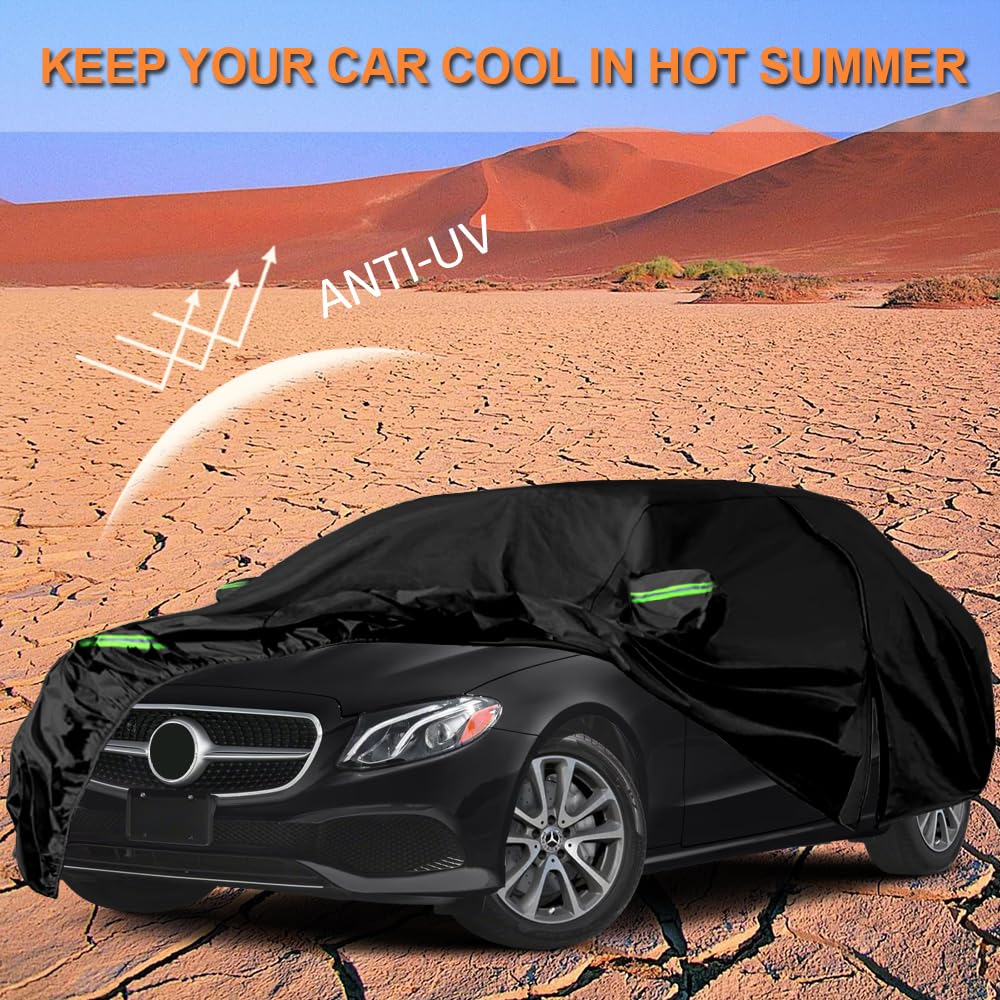 Funda Coche Exterior Compatibles con Mercedes Clase E (W211 W212 W213) 2006-2023, Cubierta para Coche Impermeable, Coberturas Completas con Tira Reflectante