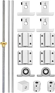 150mm / 5.905 inch T8 Lead Screw Kit,Linear Motion Rod Shaft Guide,4pcs Linear Slide Blocks, 4pcs SK8 Shaft Support and 1 PC Flexible Shaft Coupling for 3D Printer and DIY CNC Machine (150mm / 5.905 inch)