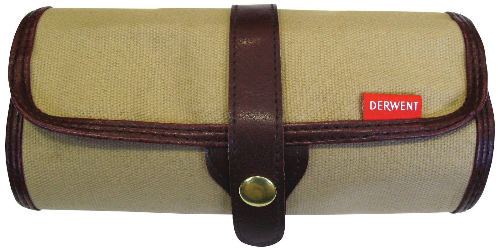 Derwent 700434 Pencil Case, Canvas Wrap Pencil Holder, Holds up to 30 Pencils and Supplies (2300671),brown