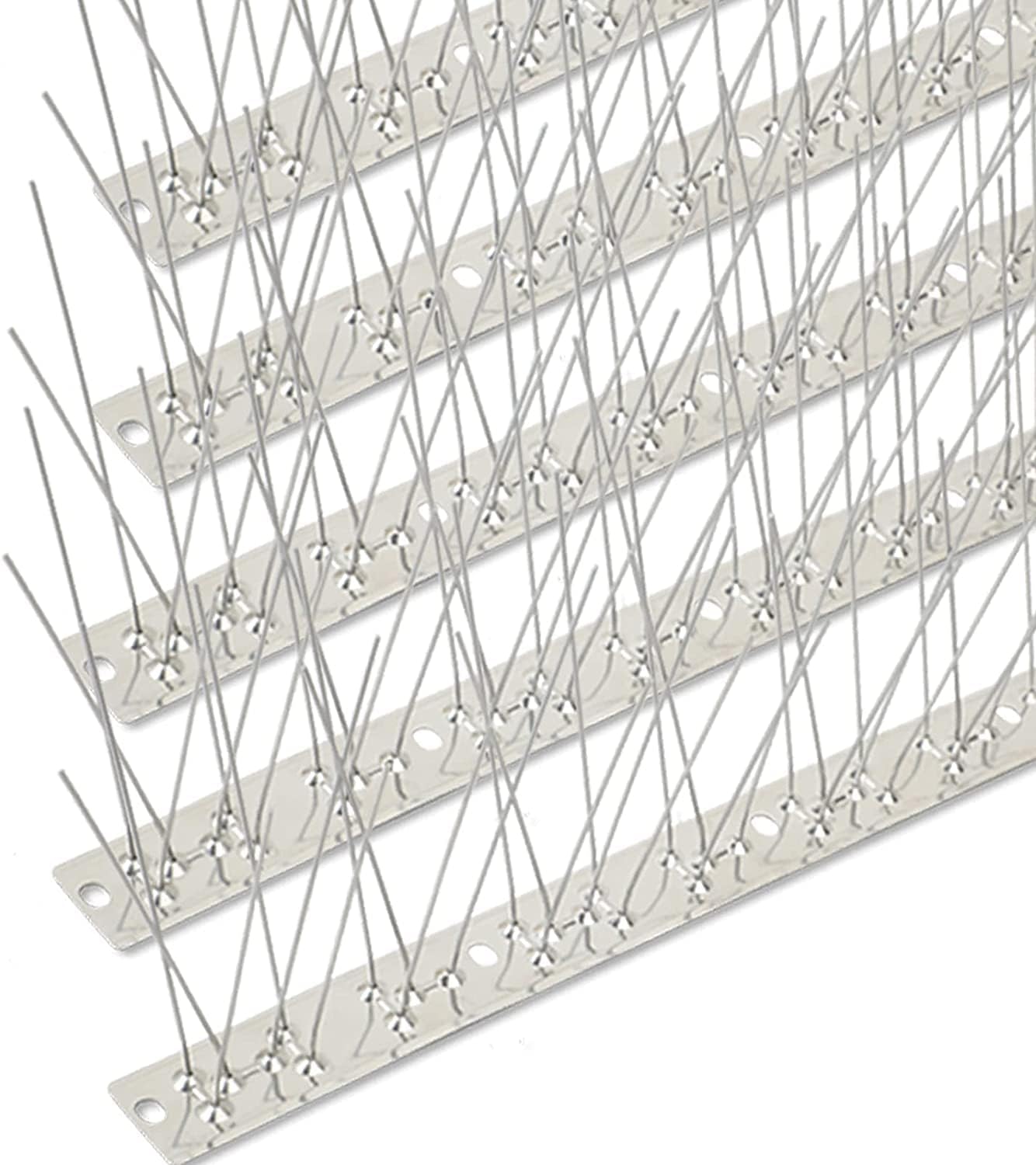Bird Spikes Stainless Steel 200ft Coverage 185 Pack for Pigeons Small Birds Outdoor Use Bird Prevention Strips for Fence Crows Woodpeckers with 304 Stainless Steel Pins and Base Not Rusty