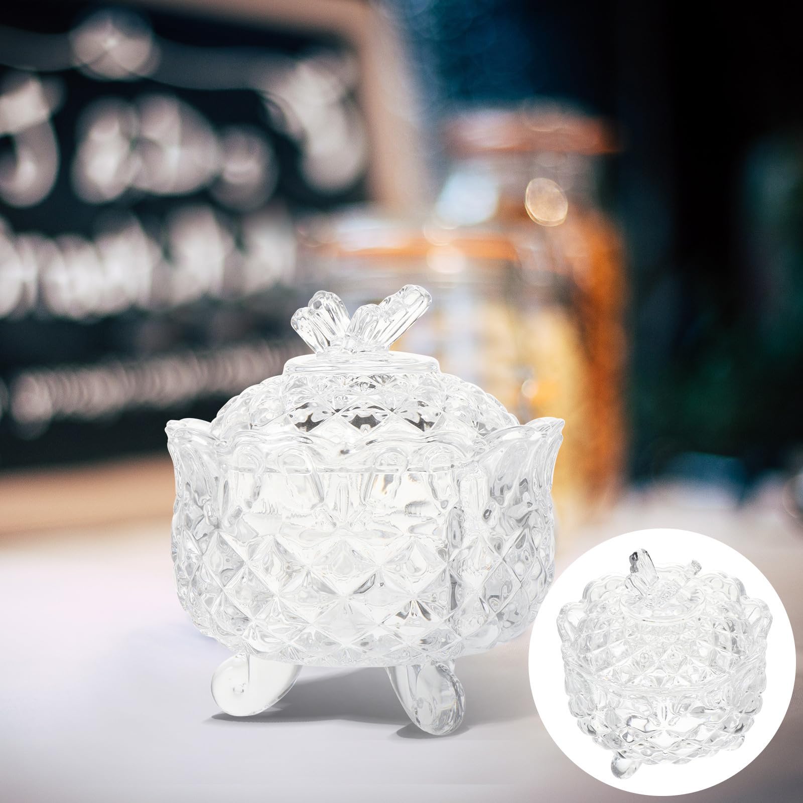 SHOWERORO Tarro de Cristal Transparente Práctico y Elegante Tapa en Forma de 2 Piezas para Almacenar Dulces Adecuado para Frutos Secos y Snacks en Cocina