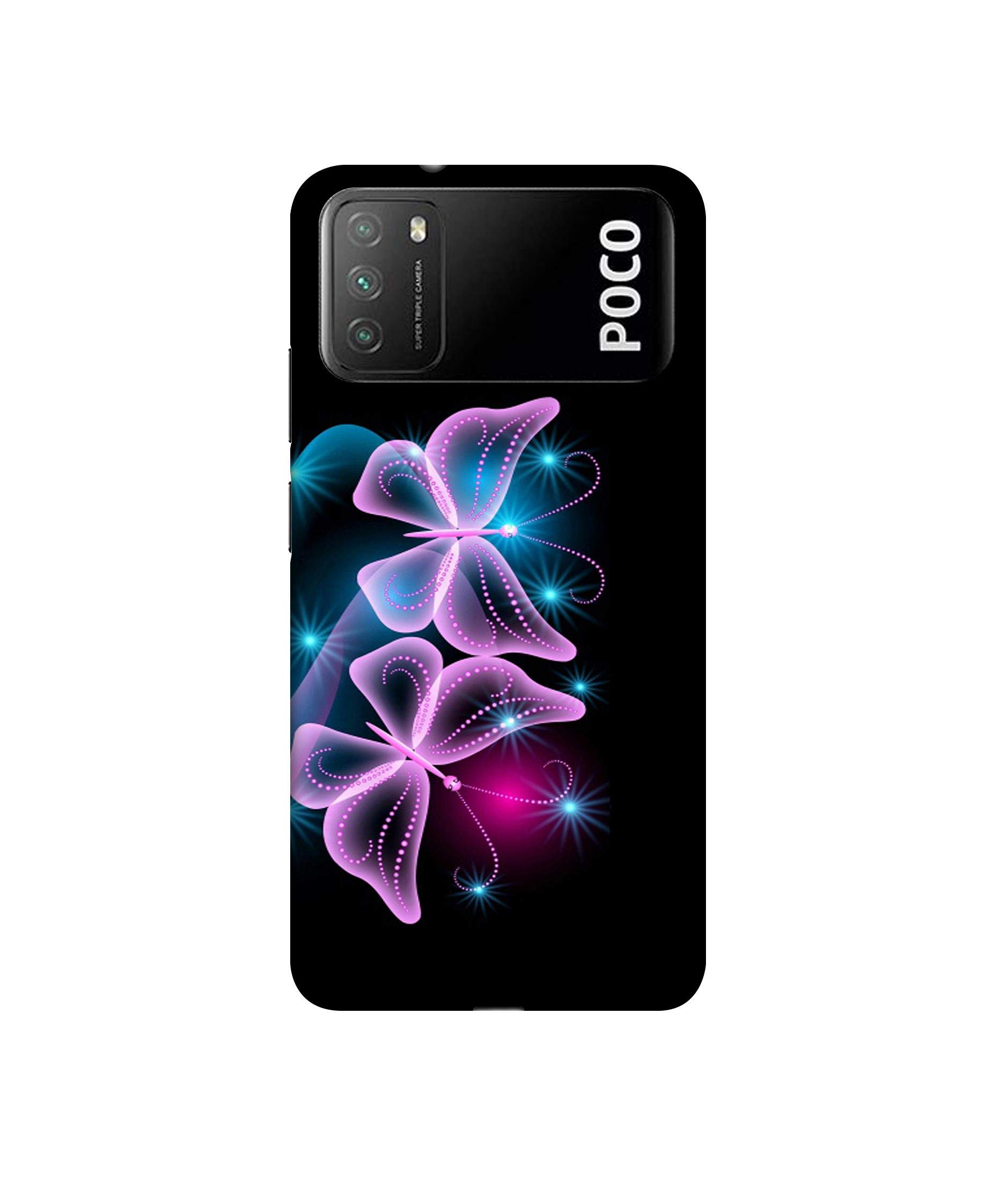 Amazon Brand - Solimo Designer Butterflies Neon Light 3D Printed Hard Back Case Mobile Cover for Mi Poco M3 (B08SMFF5V5) Amazon Price History, Amazon Price Tracker