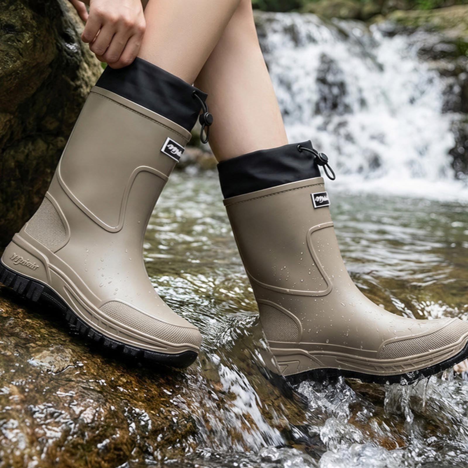 Gummistiefel Winter Erwachsene Stiefeletten Wasserdicht Herren Freizeit Regenstiefel Damen Arbeit Gartenschuhe Leicht Gummischuhe Garten