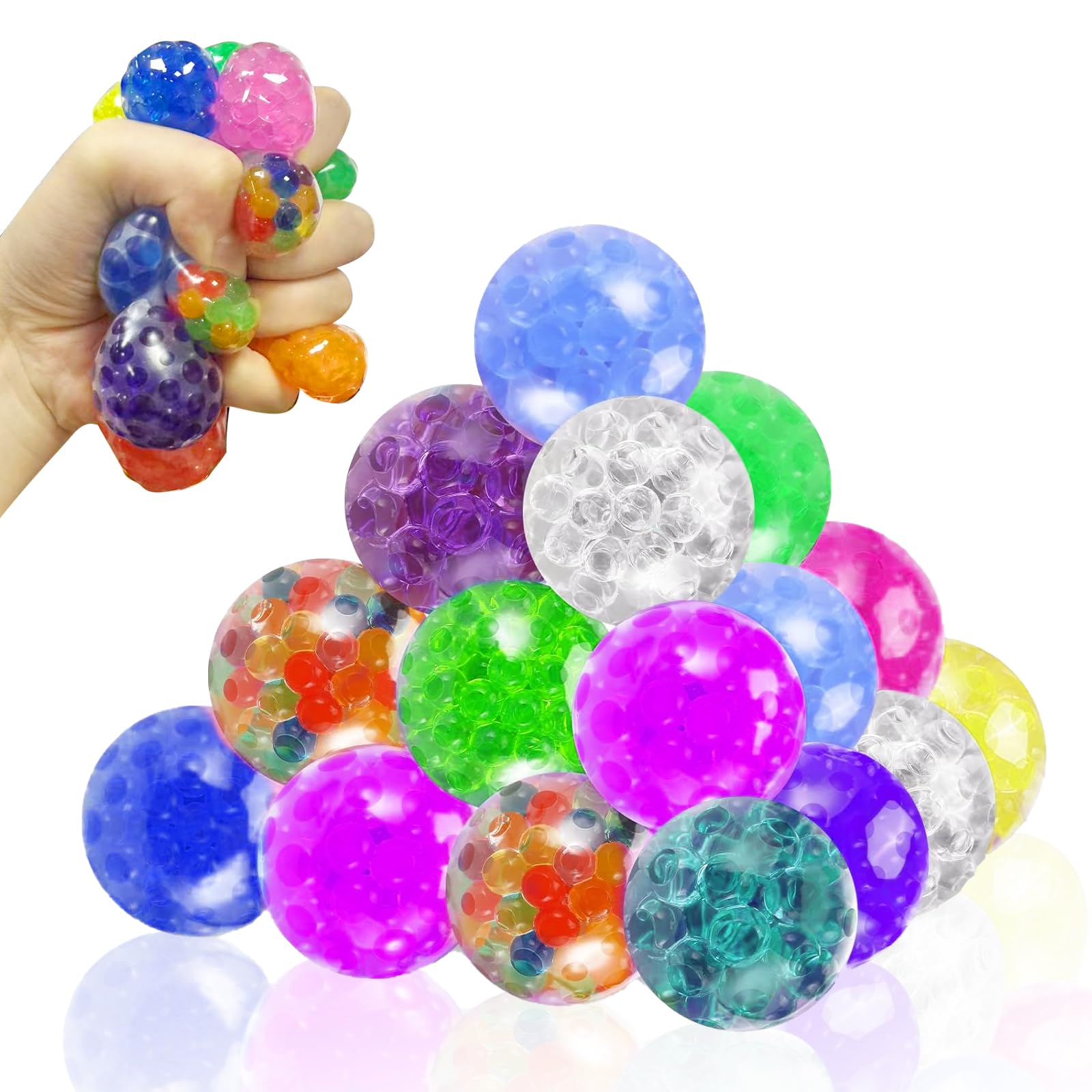 Anti-Stressballen Mini Ballen Squishy Sensorische Ballen, Anti-angstspeelgoed voor Kinderen en Volwassenen, Kinderfeestjes Cadeaus Decoraties Prijzen voor in de Klas (Anti-Stressballen 28pcs