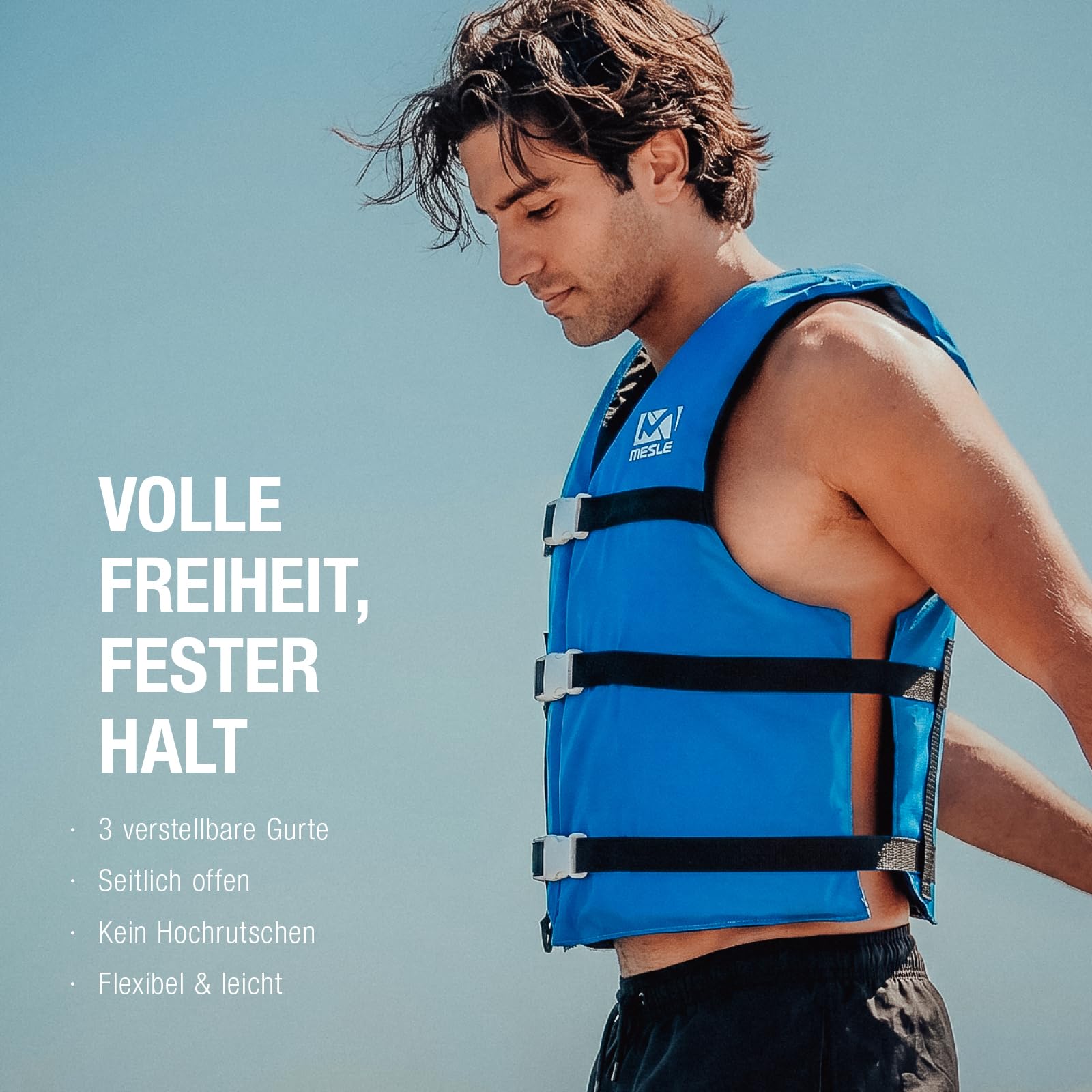 Mesle Gilet de Natation Adulte Promo 50N Tailles 40-130 kg pour Sup, Plongée en apnée, Ski Nautique