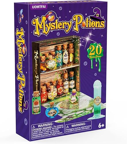 Miniatura 9 de UOMTFAI Kit de manualidades de poción misteriosa para niños, mezcla de 20 pociones mágicas de mago, decoraciones creativas de Navidad, regalos de