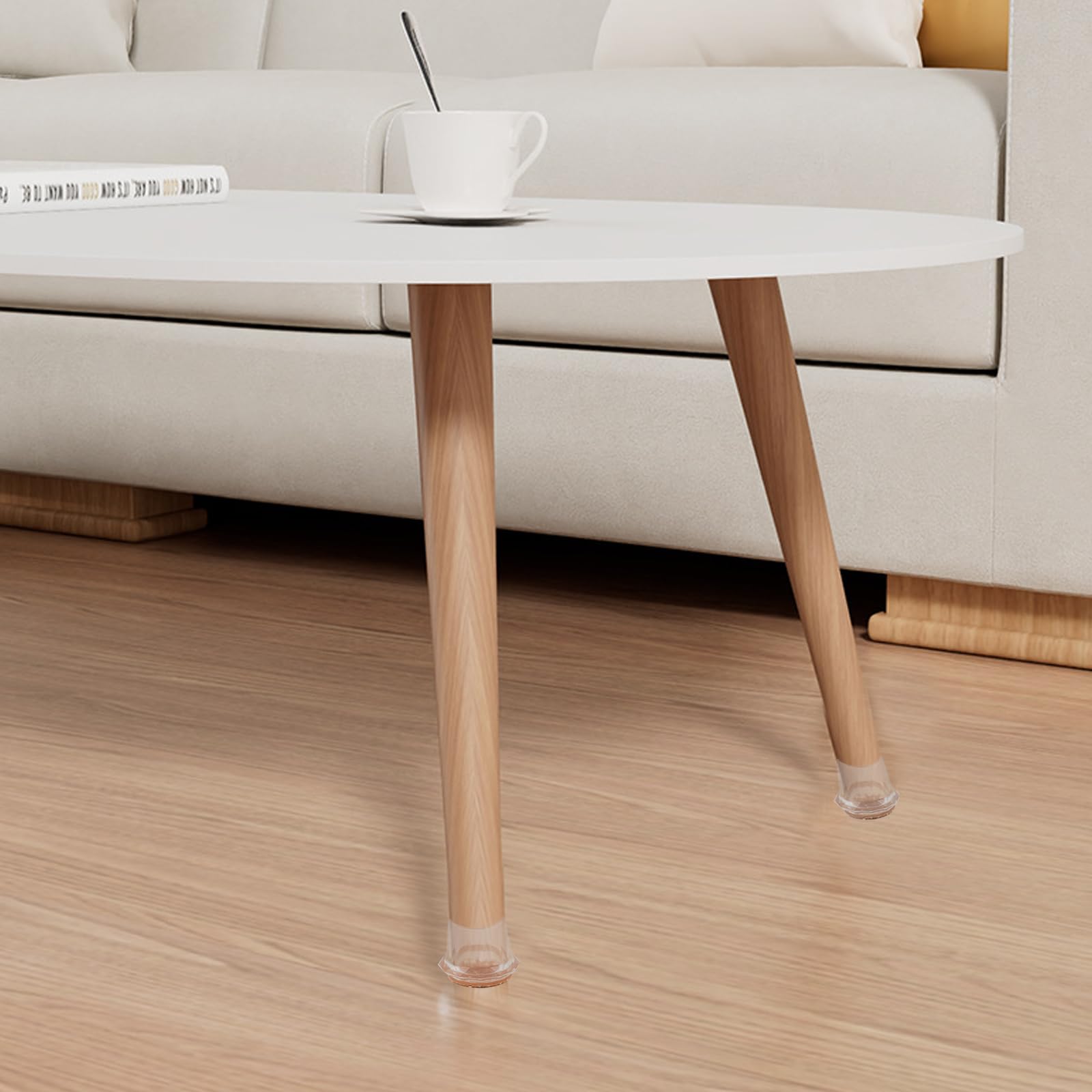 TIANYI-24 Pièces Protection Pied De Chaise Ronde Embout De Chaise Transparent Patin En Feutre Pour Pied De Chaise Sols Applicable Diametre 32 41mm