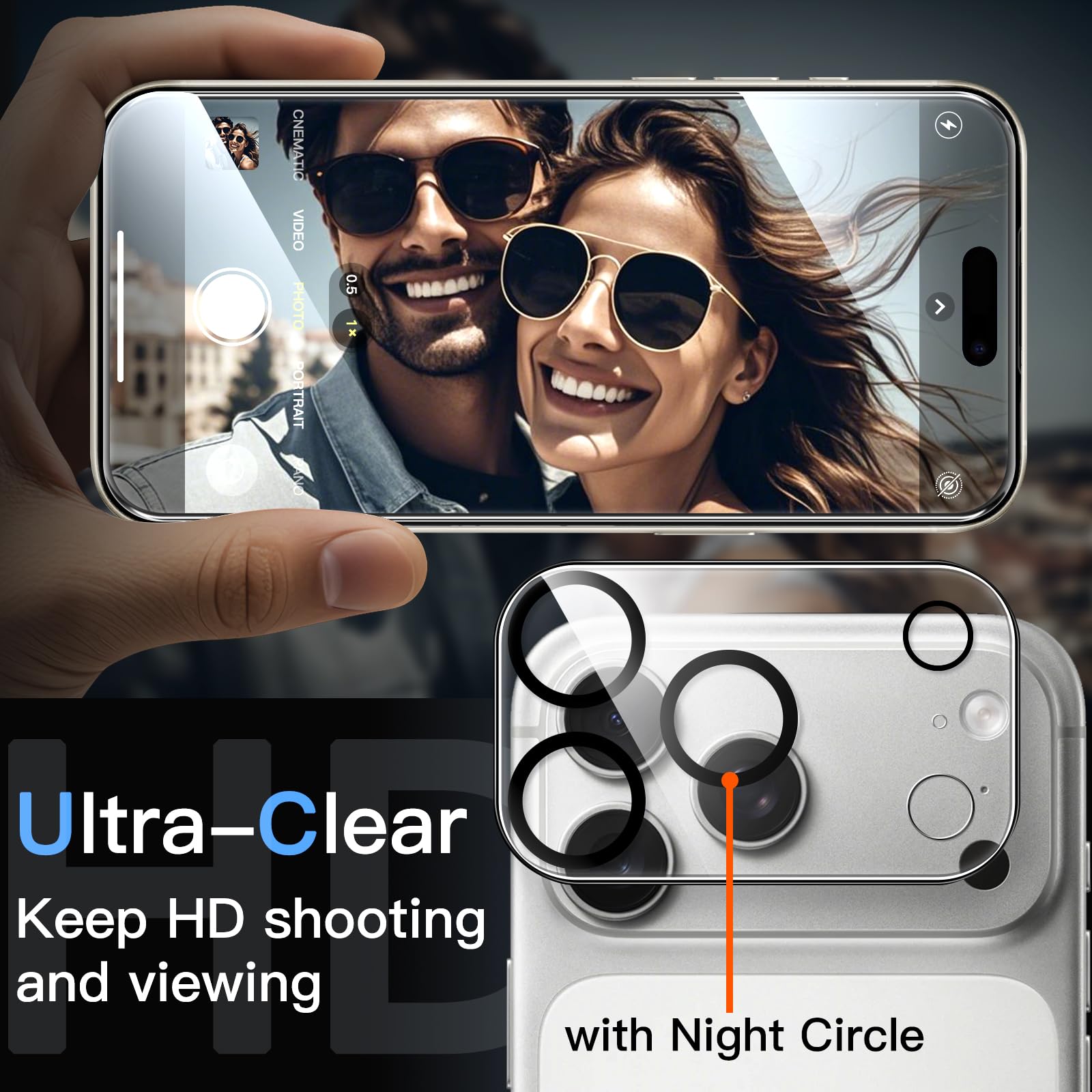 JETech Pellicola Protettiva per iPhone 17 Pro Max 6,9 Pollici con Protezione Obiettivo Fotocamera, Strumento Installazione Facile, 9H Durezza Vetro Temperato Film, HD Chiaro, Pacco da 2 Ciascuno