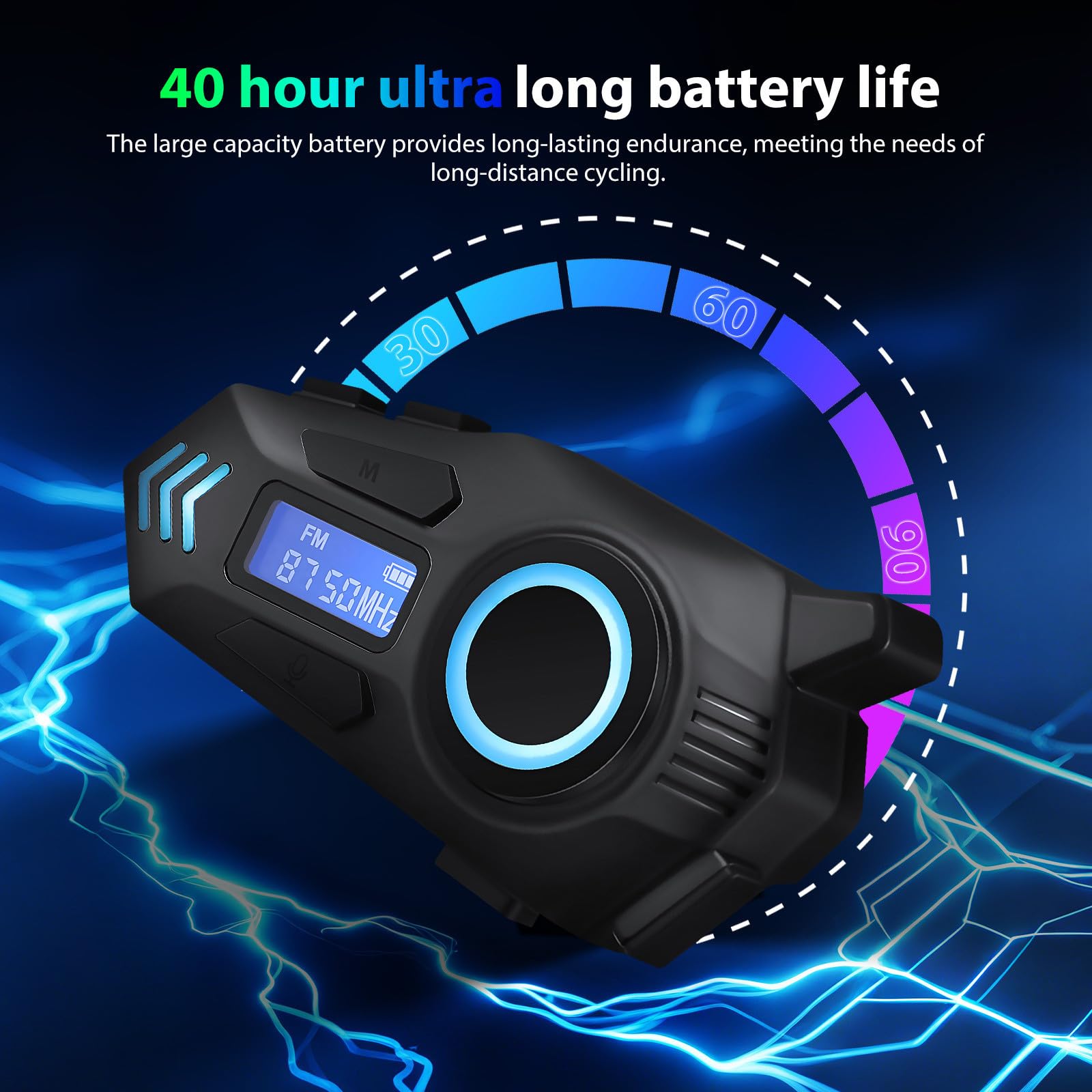 SHINEOFI Auricolare senza Fili per Casco Moto K09, Connessione Wireless 6.0 con Microfono, Batteria 800mah, Ip65, Abs, Comfort Ergonomico per Lunghi Viaggi in Moto