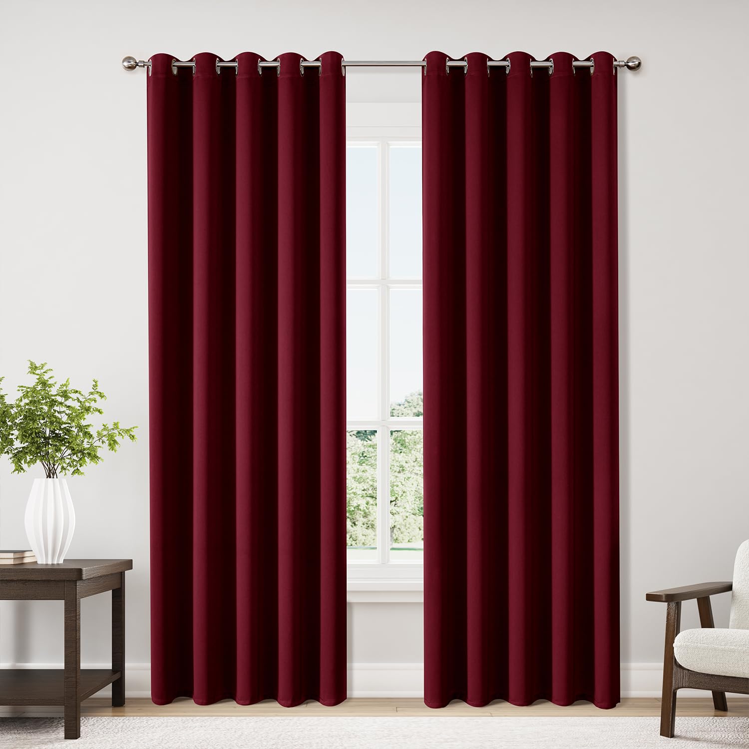 ChrisDowa Blackout Curtains for Bedroom and Living Room 70 inches Wide