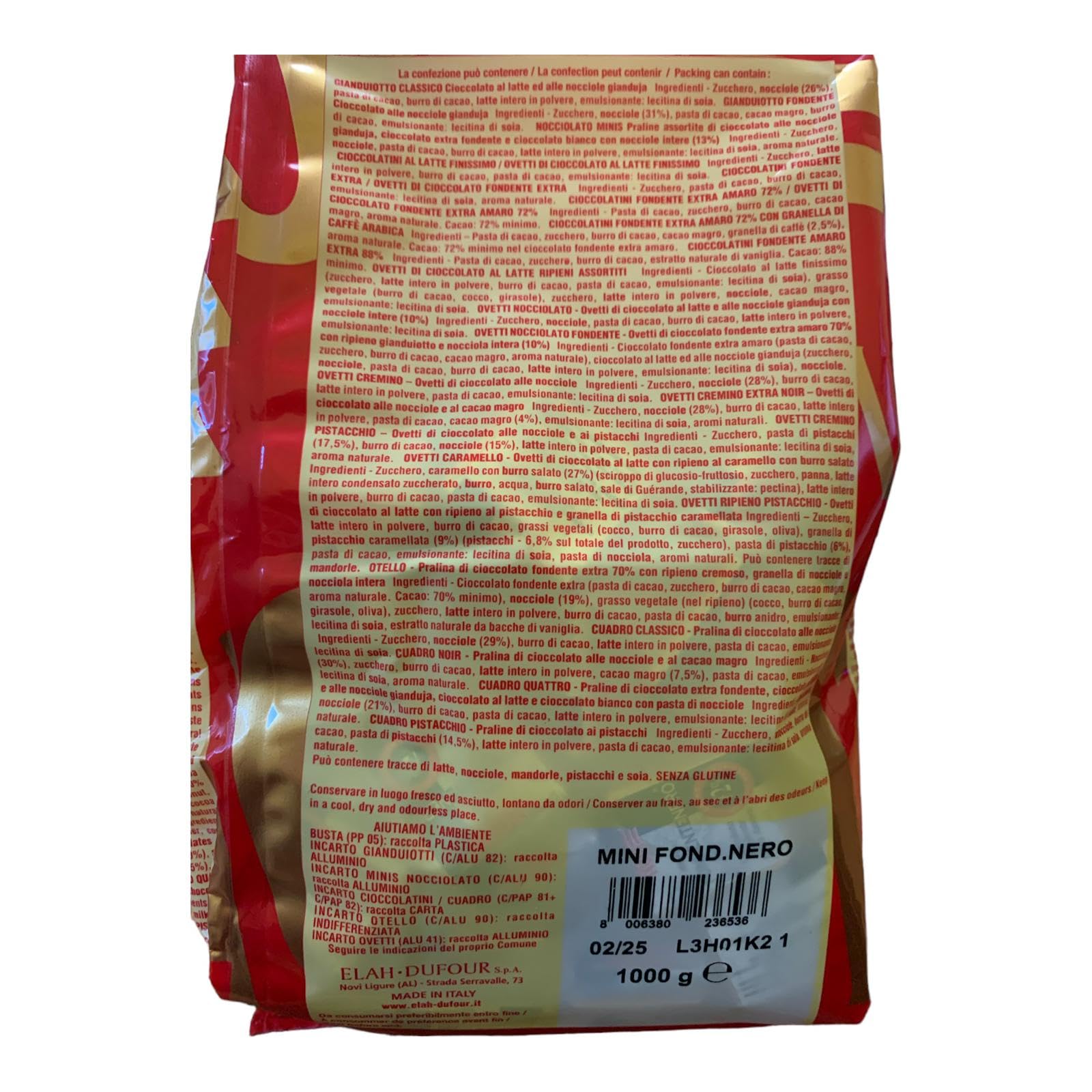 NOVI MINI TAVOLETTE FONDENTE 72% KG 1 PEZZI 180 CIRCA SENZA GLUTINE