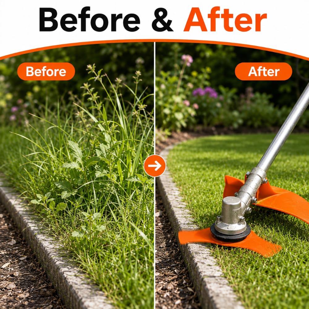 Cuchilla Desbrozadora 3 Dientes de Nylon para STIHL FS 70 C-E, Doble Cara Resistente para Cortar Más Rápido y Facilitar el Mantenimiento del Jardín