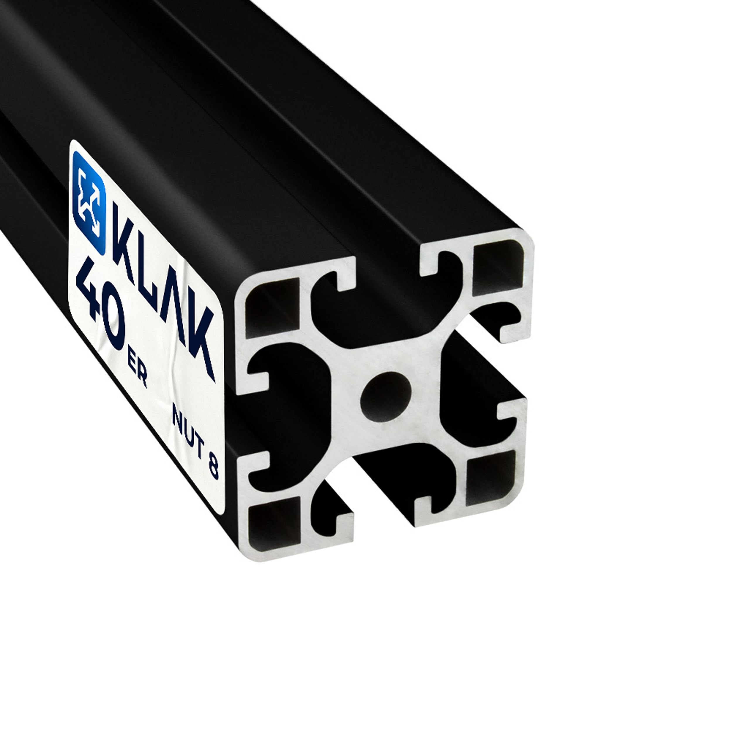 KLAK - Aluprofil 3m System-, Montage-, Konstruktionsprofil Nut 8 40x40 schwarz