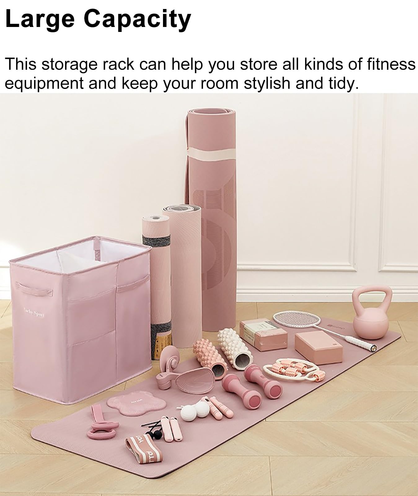 yoga aufbewahrung Yoga-Mattenständer Yogamattenhalter Workout-Aufbewahrung, Yoga-Rack, Fitnessstudio, Studios, Zuhause, Fitnessstudios, Aufbewahrungsbox, stabiler, bodenstehender Yogamatten-Aufbewahrungskorb mit große Sport & Freizeit Fahrradgröße:Small Bike IKEA VIHALS Füße - MEL 27/07