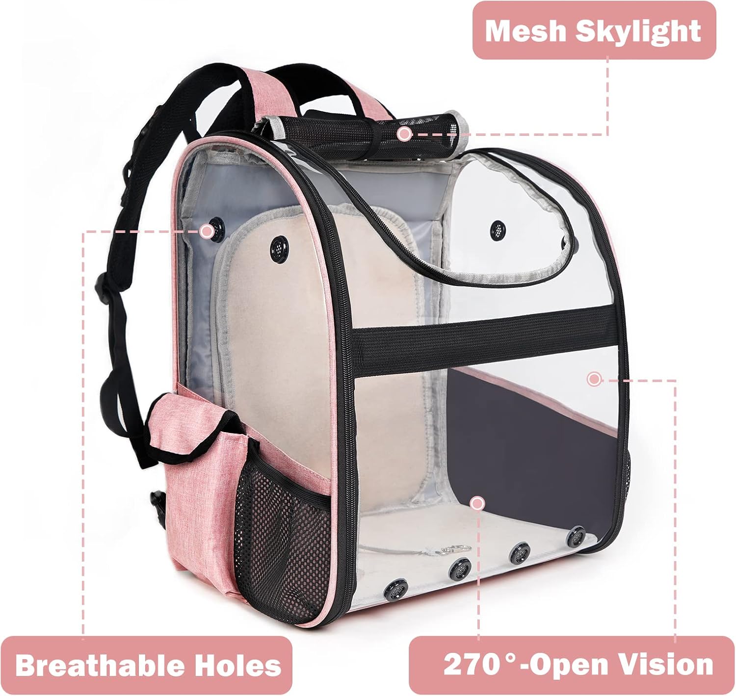 GAPZER Cat Backpack Carrier, Expandable Pet Backpack for Large Cats and Dog Up to 20 Lbs, Cat Back Pack for Travel, Hiking