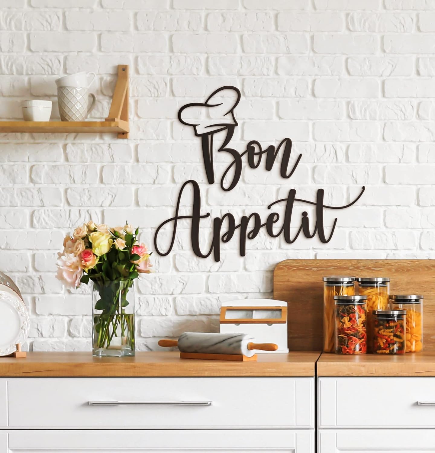 Buy Vivegate Bon Appetit Metal Wall Decor 17X14 Black Modern Cute Bon
