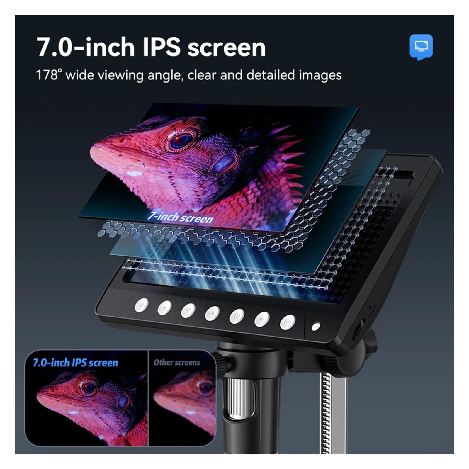 7-calowy duży ekran mikroskop cyfrowy 1200-krotny zoom 5MP HD mikroskopy elektroniczne lupa do lutowania mikroskopu naprawy telefonu