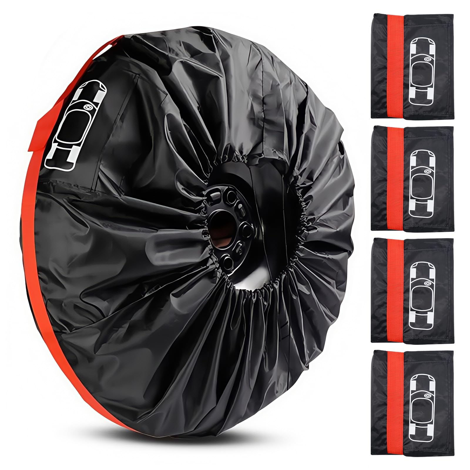 Juego de 4 bolsas para neumáticos de 19 a 23 pulgadas, bolsas para neumáticos, cubierta impermeable y resistente al polvo, funda protectora para neumáticos para almacenamiento, transporte
