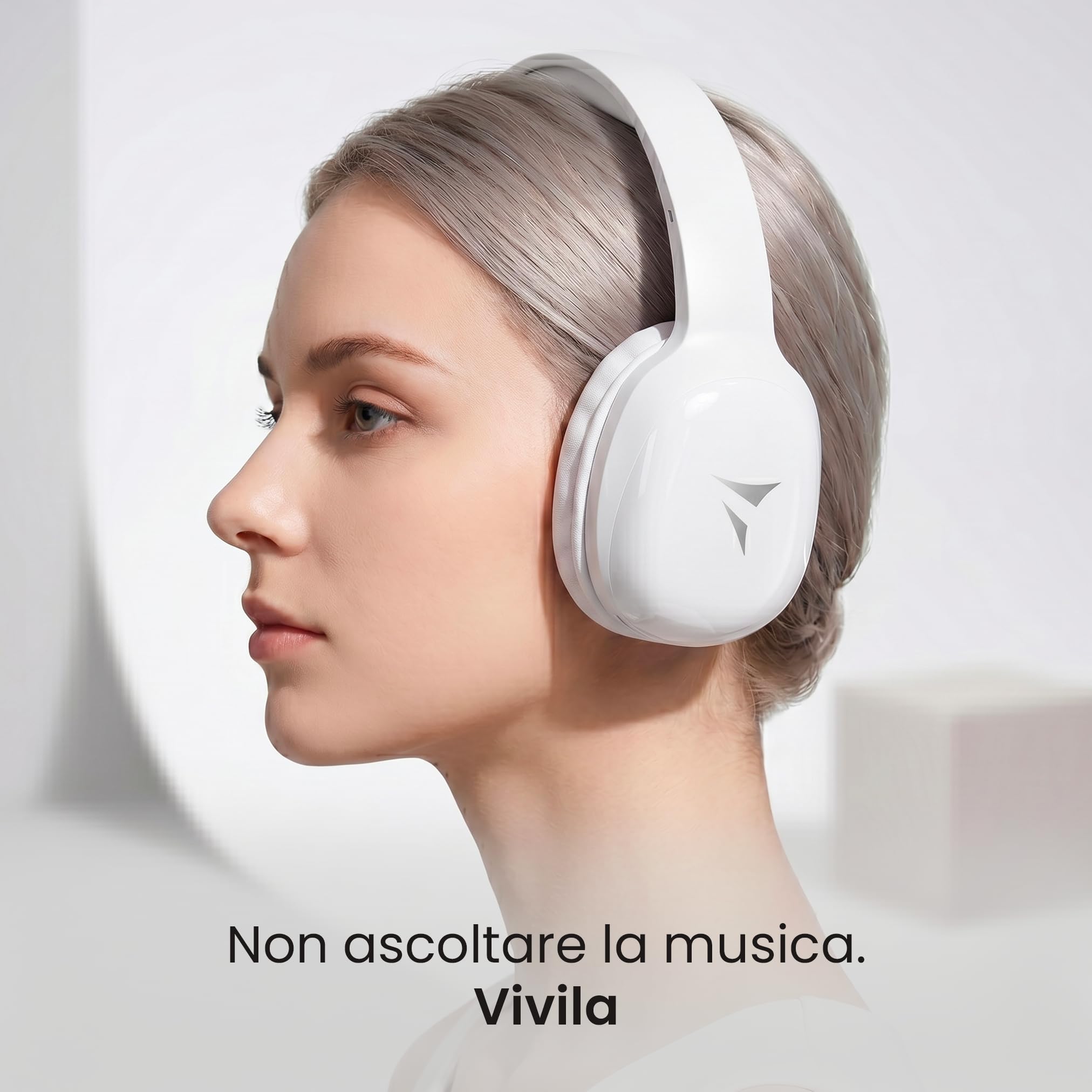 Cuffie Bluetooth 5.3 On-Ear - Fino a 15m - HiFi Stereo, Microfono Integrato, Slot MicroSD per Ascolto Senza Telefono - Regolabili, Pad Imbottiti - Ideali per Gaming/Viaggio/Smartphone (Bianco)