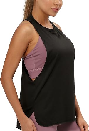 icyzone Women's Workout Tank Top Loose Fit - Muscle Tank Exercise Gym Yoga Tops Running Athletic Shirts