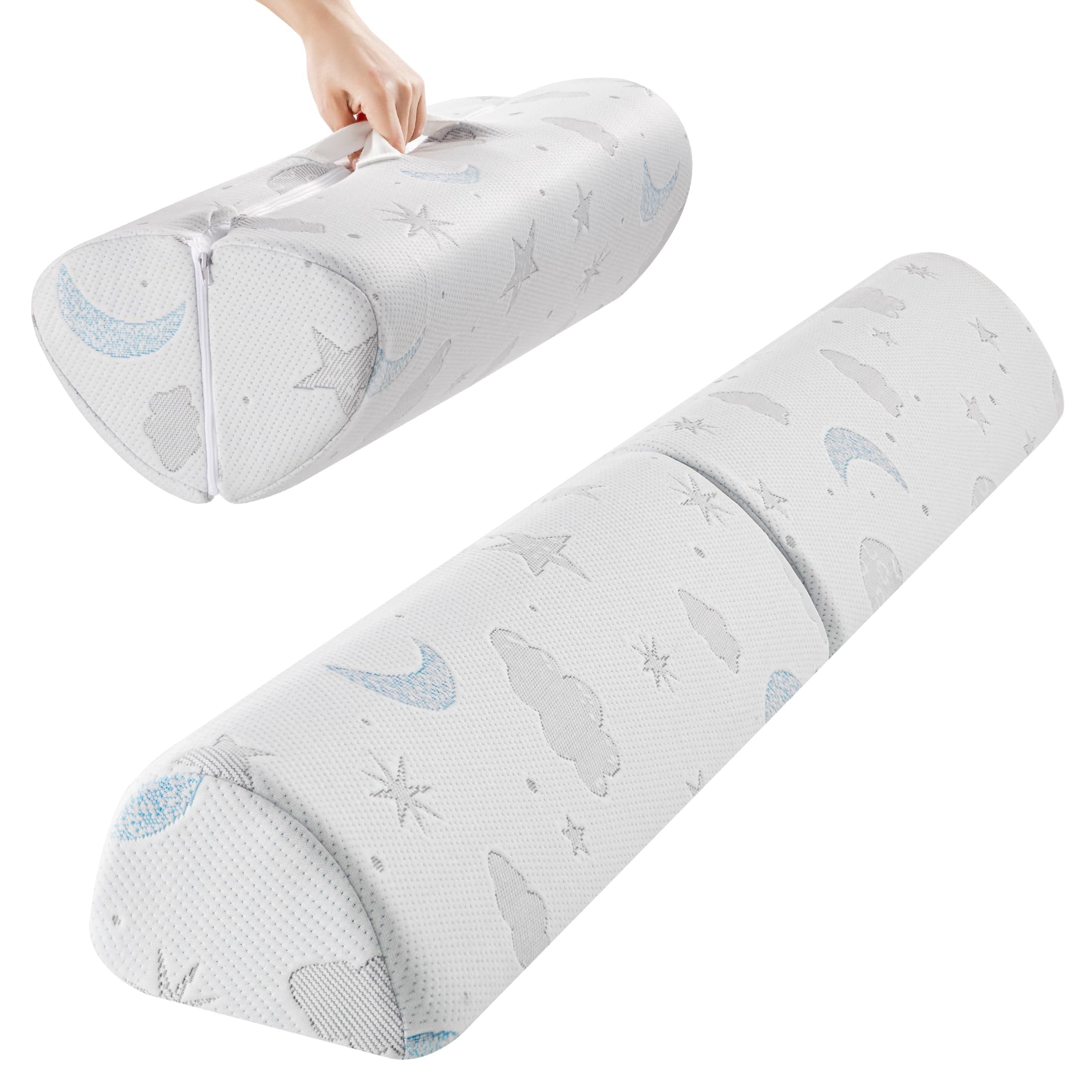 Rausfallschutz Kinderbett - Halb-Wassertropfen Schaumstoff-Schutz, Anti-Rutsch-Grip, Air-Layer-Bezug, wasserdicht & waschbar, platzsparende Bettschiene für Kinder & Senioren