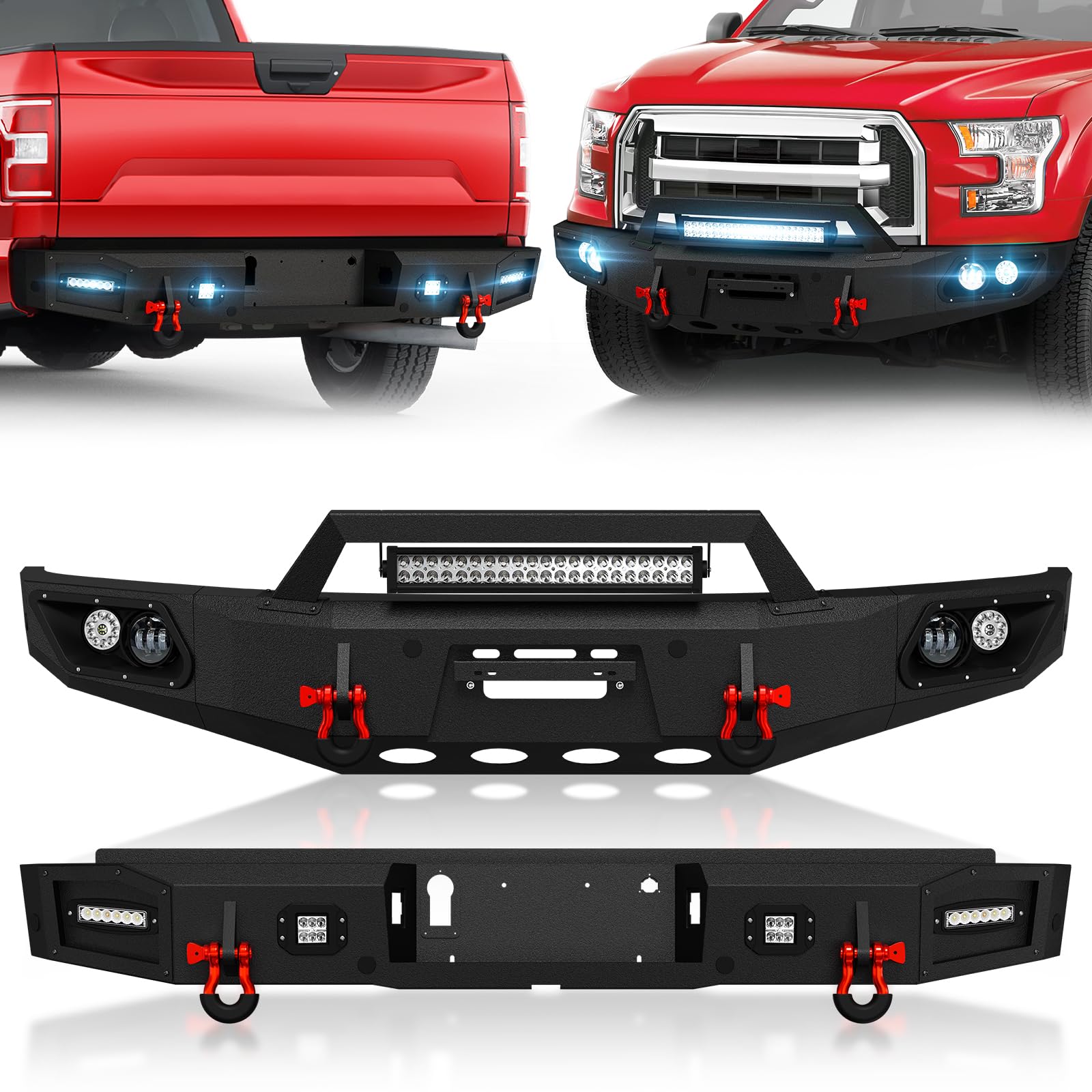 YZONA Front and Rear Bumper Set
