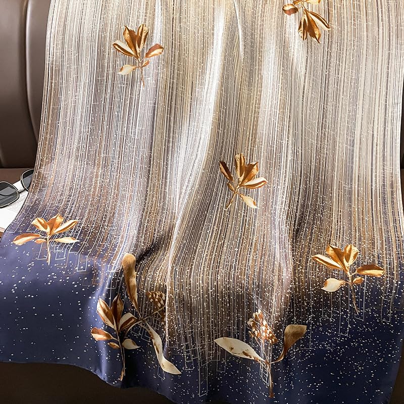 Image of Floral Printed Silk stole | silk Scarf for Women | stylish silk stole for women | Soft Lightweight Stole, Shawl & Neck Wrap | Scarf for Wedding, Party, Travel & Casual Wear