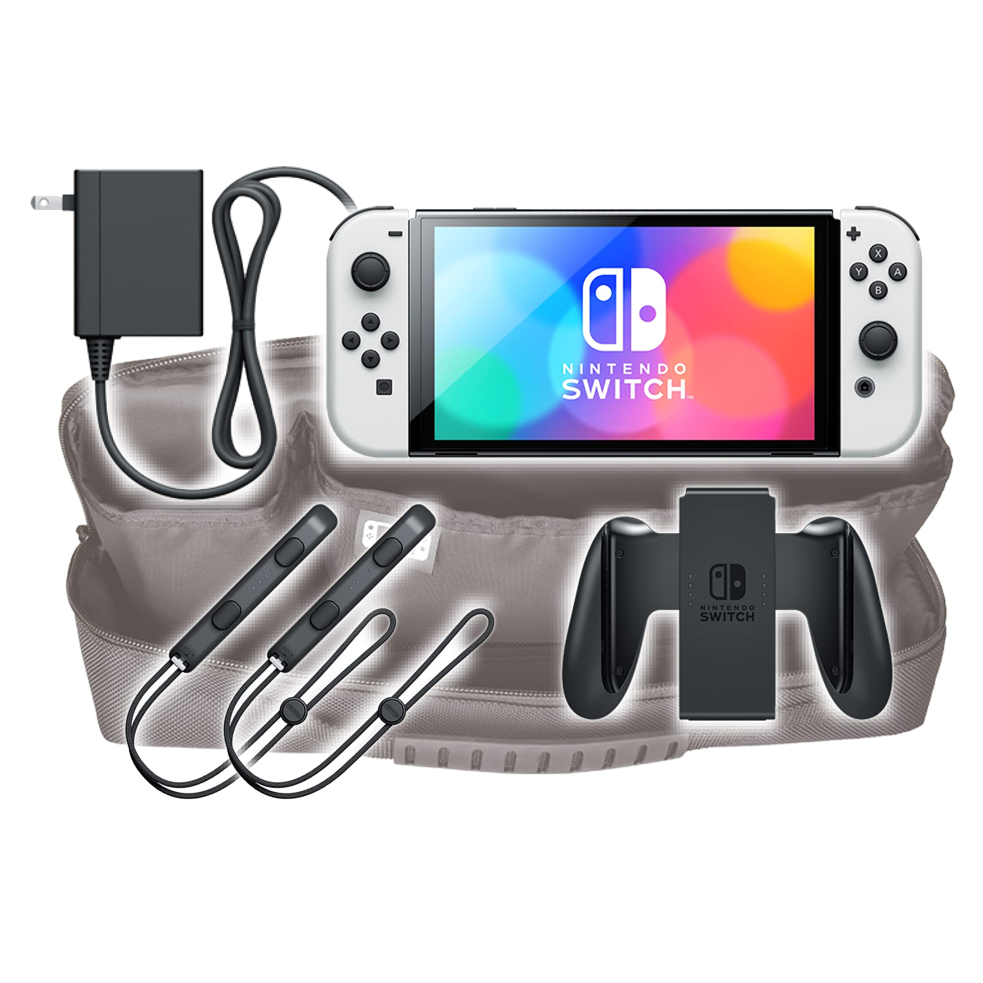 Hori Cargo Pouch - AC Adapter and Split Pad Pro Compatible Travel Case (OLED Model) & Nintendo Switch Lite - Officially Licensed - Nintendo Switch