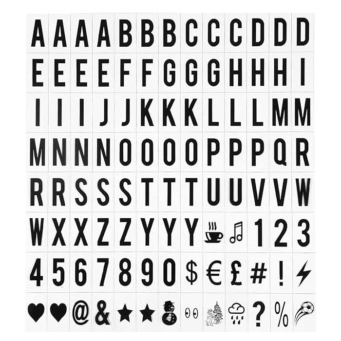 Buy 104Pcs Black Letters, Numbers, Emoji & Symbols for Use with A4, A3