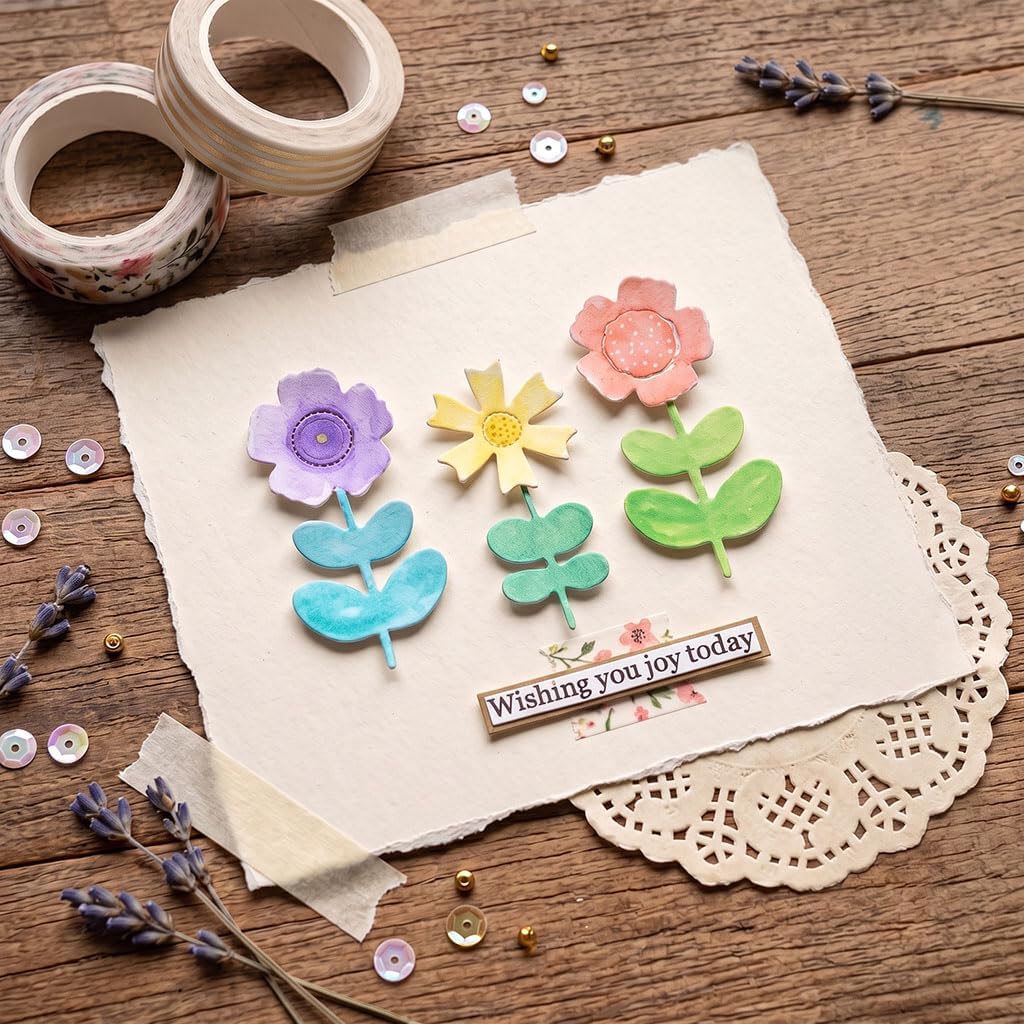 3pcs/Set Flowers Die Cuts for Card Making, Petal Metal Cutting Dies, Metal Die Cutting Mold, Scrapbooking Dies, DIY Etched Embossing Stencil for Crafts image 2