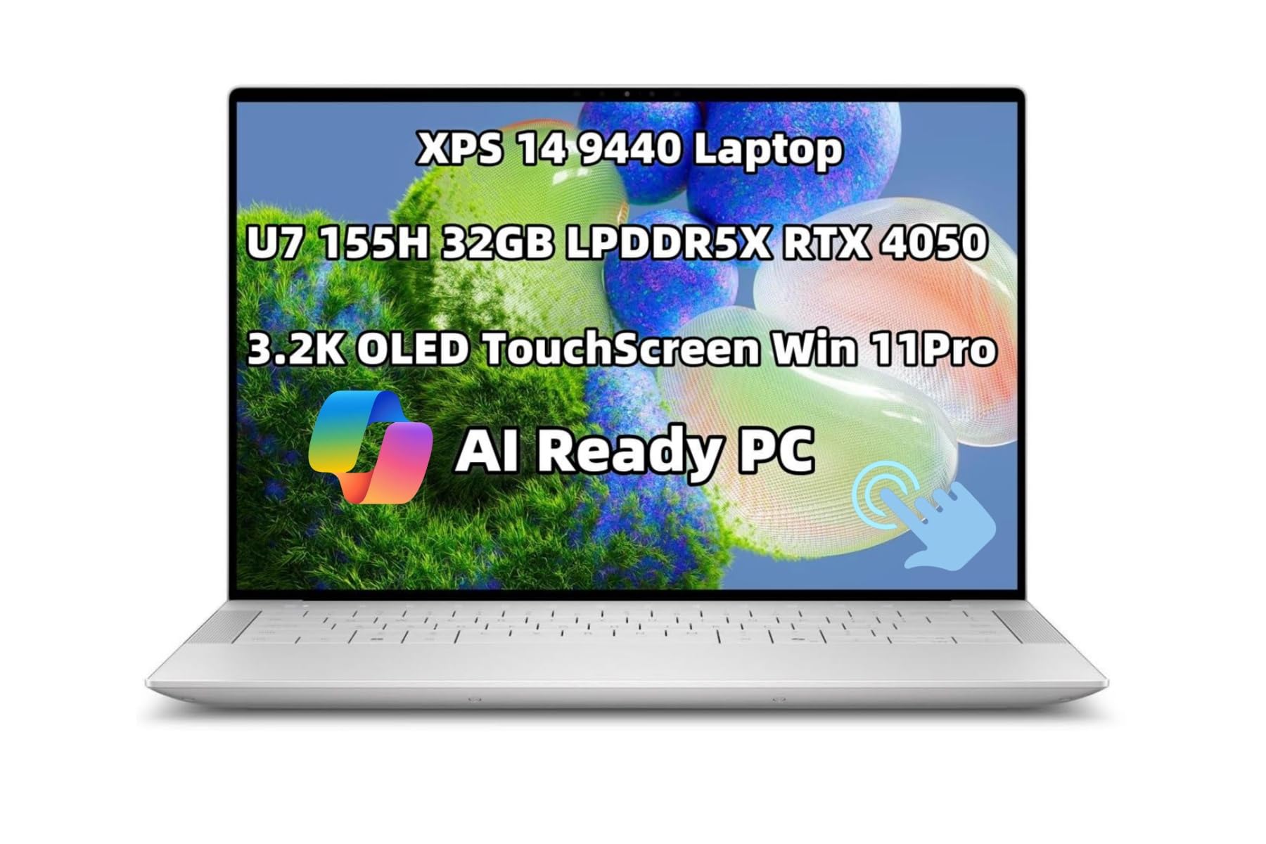 New XPS 14 9440 Powerful AI Laptop 14.5" OLED Touch Screen 16-Core Ultra 7 155H 32GB LPDDR5X, 7467MT/s RAM 2TB SSD Geforce RTX 4050 Graphics Webcam Backlit Fingerprint WiFi Thunderbolt 4 Win 11 Pro