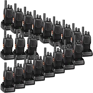 Retevis H-777 2 Way Radios Walkie Talkies Long Range, Rechargeable Two Way Radios, Hand Free Adults Walkie Talkies with Charging Base(Black, 20 Pack)