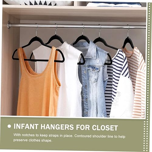 Miniatura 2 de HOMSFOU 20 piezas flocado antideslizantes perchas perchas armario suspensión de plástico falda suspensión suspensión suspensión de viaje percha ropa