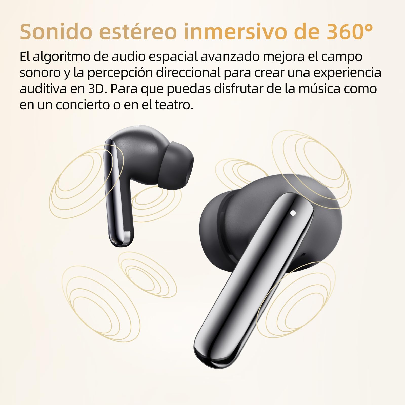 QCY MeloBuds Pro Auriculares Inalámbricos, Auriculares con Cancelación de Ruido Adaptativo, 99% Reducción del Ruido, Audio Hi-Res y LDAC, 34 Horas de Reproducción, Conexión Dual, Bluetooth 5.3