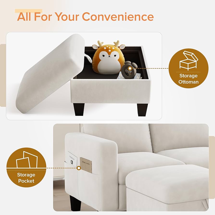 Amazon.com: ZeeFu Convertible Sectional Sofa Couch, 3 Seat L