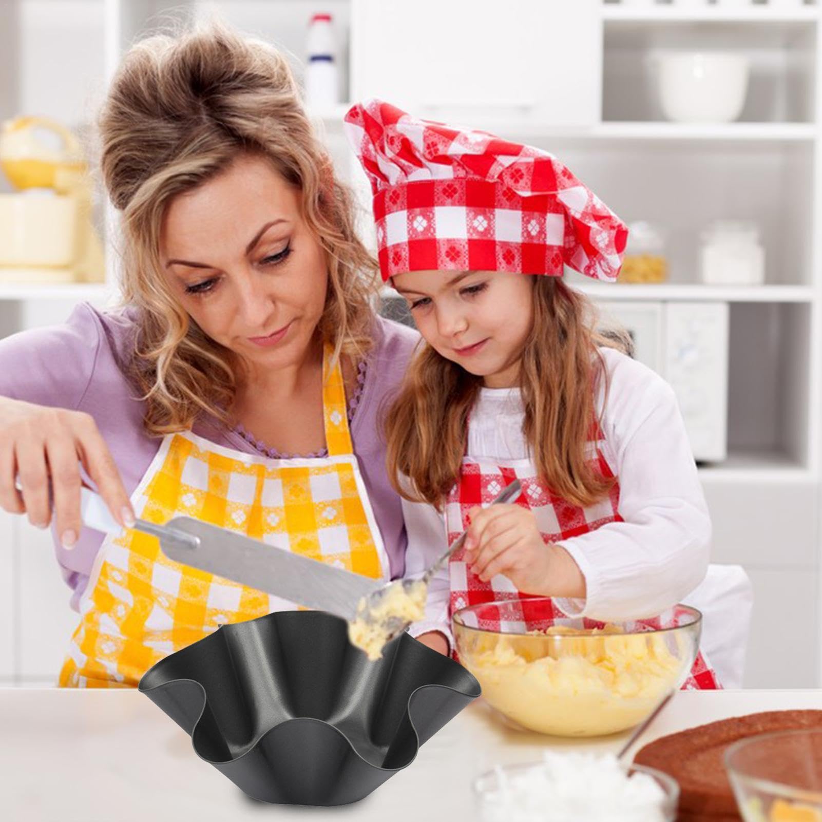 Non-stick Taco Bowls Flower Shaped,taco salad shells,air fryer taco shell mold,Tortilla Bowl Maker,Shell Bowl Baking Rapid Heat Conduction Bake Evenly for Kitchen Cooking Desserts Tostada Appetizers