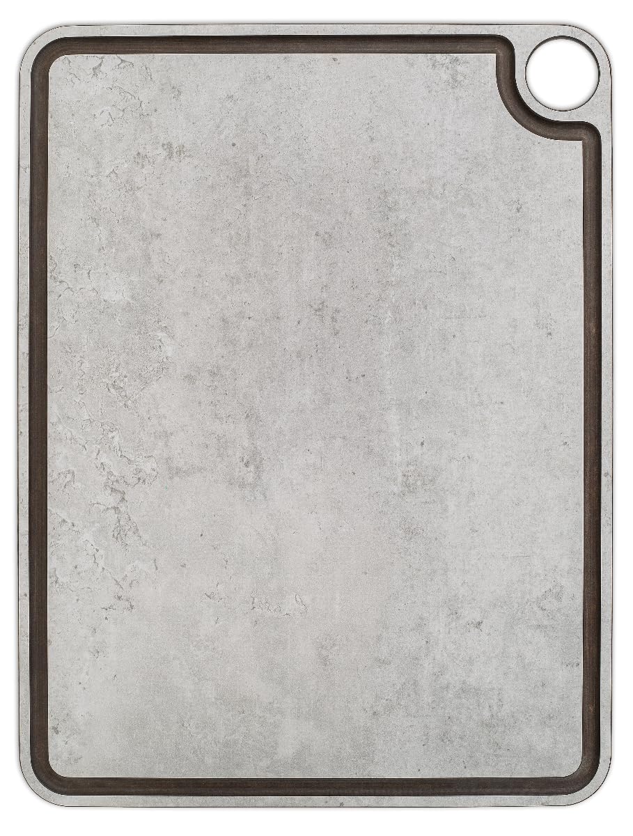 ARCOS Cutting Board with Channel and Hanger, Smooth Surface for Chopping Food in Cellulose Fibre and Resin, Professional Meat and Vegetable Cutting Utensil with Anti-spill Channel, Grey, 17" x 13"