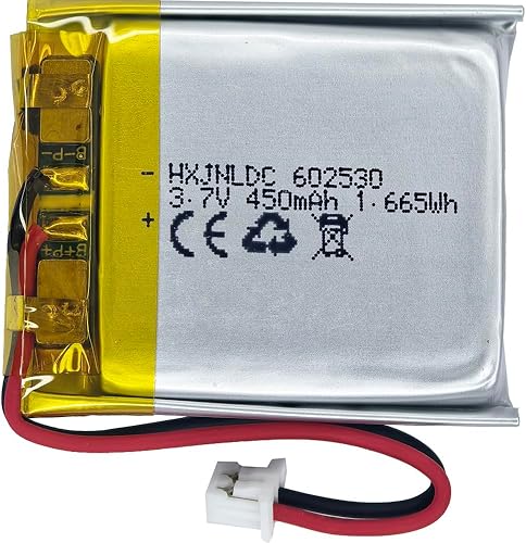 DC 3.7V 450mAh 602530 Batería recargable de polímero de litio, adecuada para productos electrónicos de bricolaje 3.7-5V con reemplazo de batería de