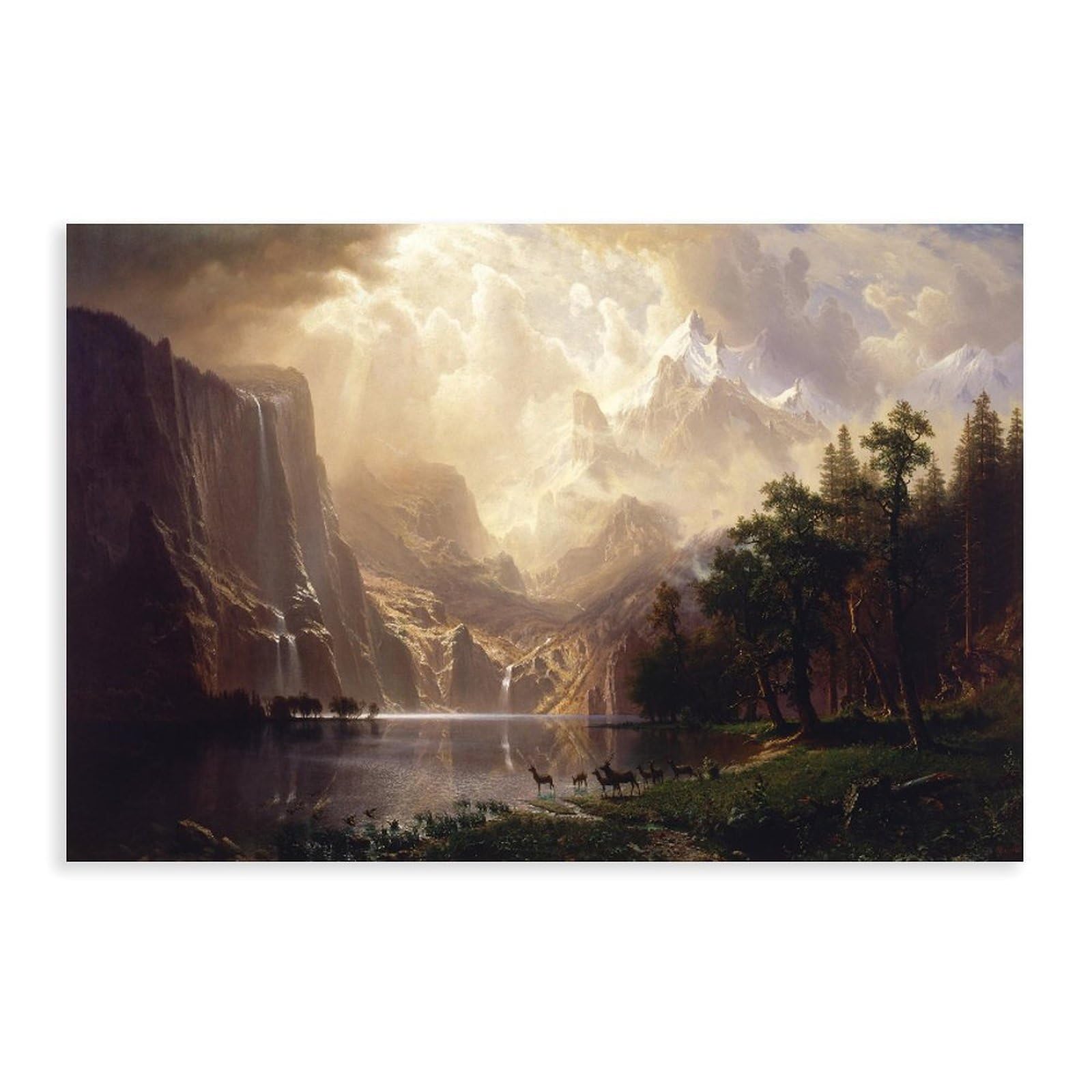 WCYB Among The Sierra Nevada, California by Albert Bierstadt Posters Prints Canvas Deco Paintings Wall Art Unframe 12" L X 18" W
