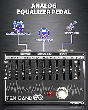 Leqtique”10 Band EQ Amazon.com: STRICH EQ Pedal for Electric Guitar,10-Band Equalizer