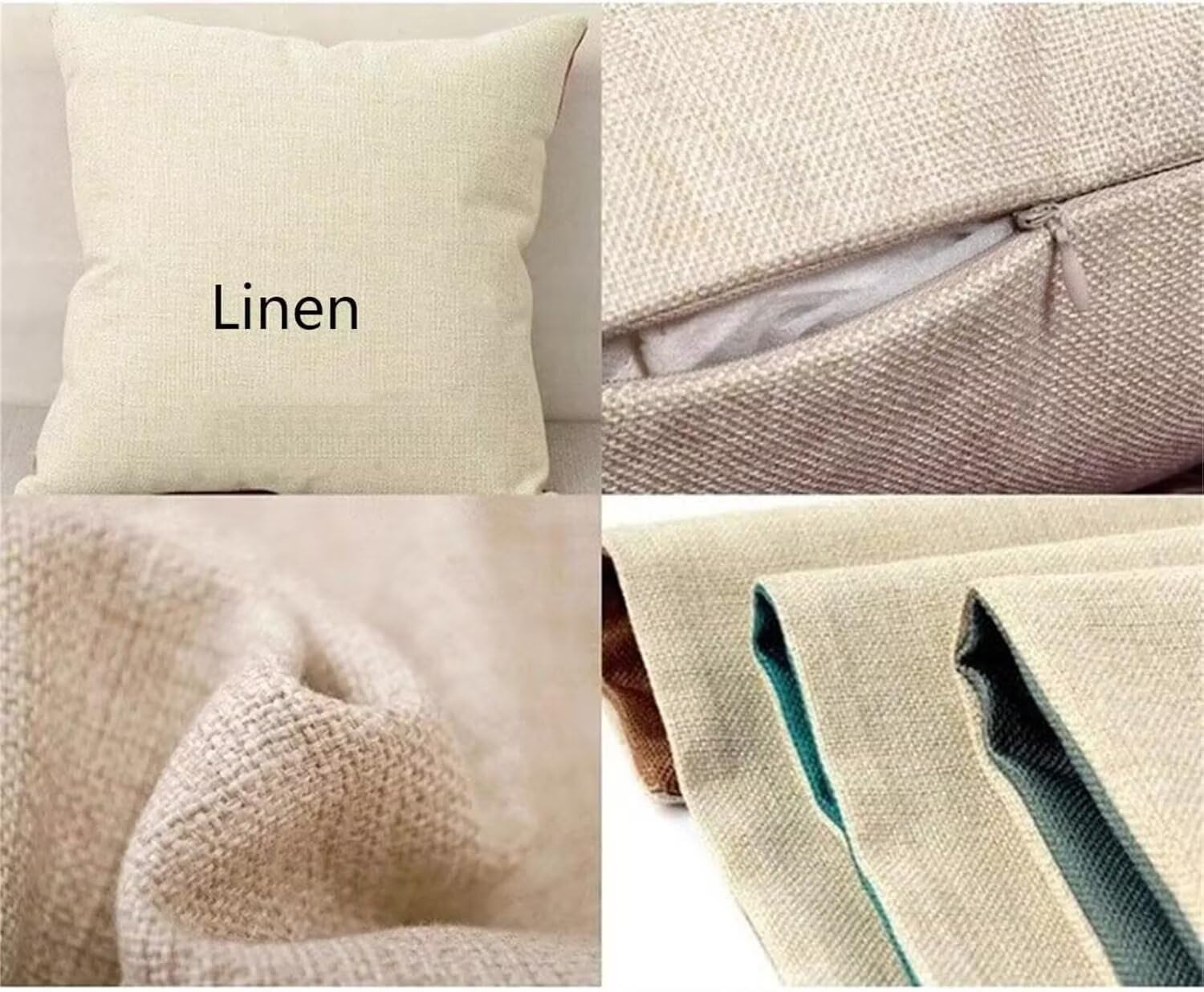 Buio Federe Cuscini Divano 65x65cm Set di 4 Cuscini per Divano Lettere Doppia Faccia Lino Impermeabile Cuscini Esterno Piazza Cuscini Decorativi Cuscino per Soggiorno Sedia Letto Copricuscini PJ-2661