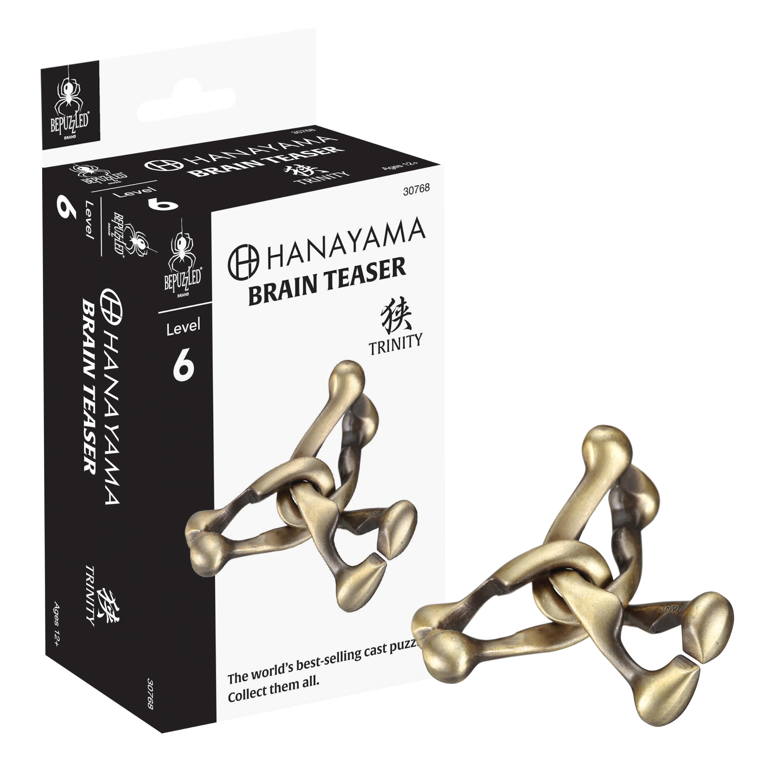 BePuzzled | Trinity Hanayama Metal Brainteaser Puzzle Mensa Rated Level 6, for Ages 12 and Up