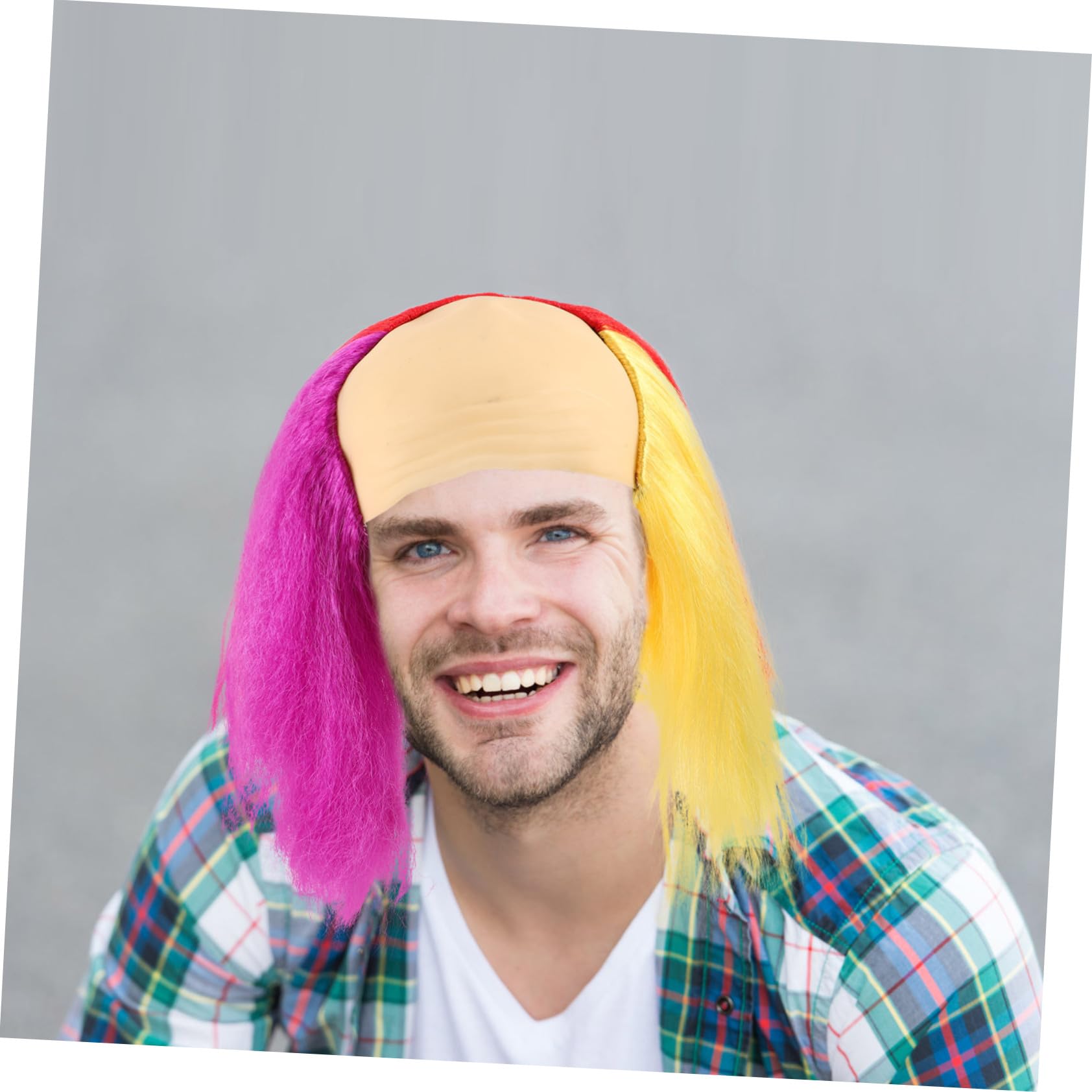 VALICLUD Perücke Halloween Bunt für Damen Herren Kostüm-party Karneval Cosplay Haaraccessoire Kopfbedeckung Mehrfarbiges Design Leicht Tragbar
