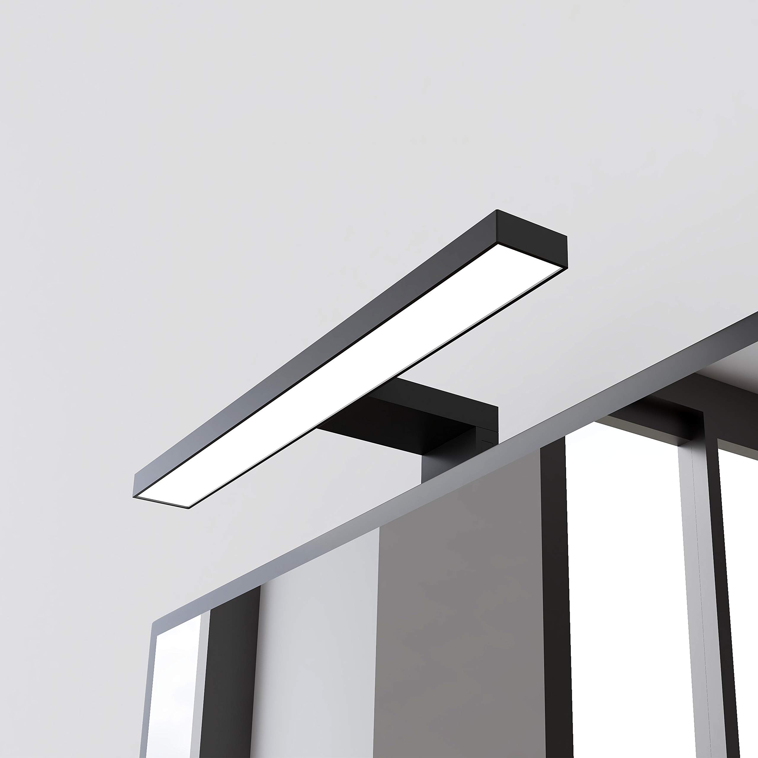 STARBATH PLUS - Lámpara de Luces LED Silvia - Aplique Ideal para el Espejo del Baño - Protección IP44-300 x108 x 40 mm - Con Luz Blanca de 6000 K - Color Negro Mate