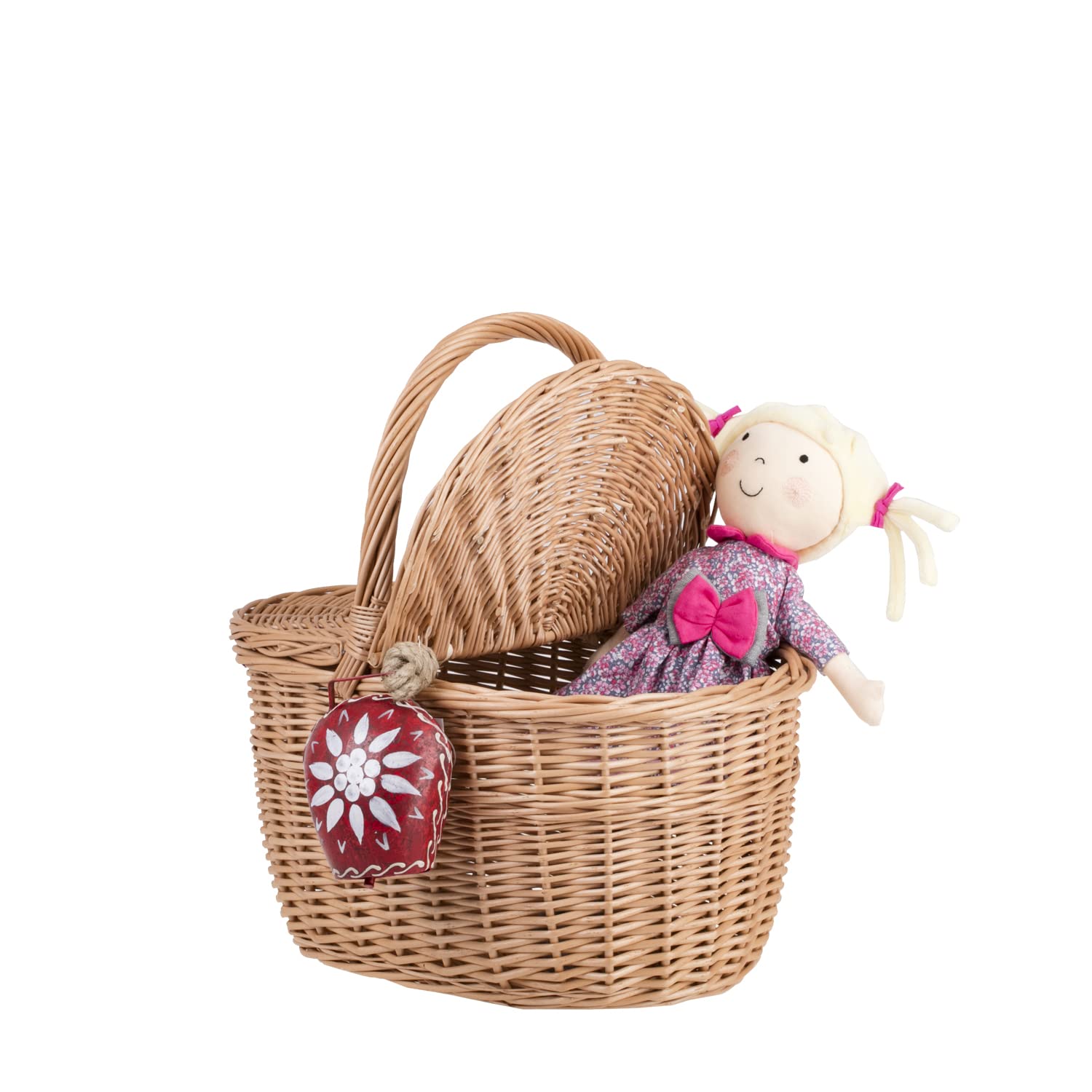 e-wicker24 Panier Pique-Nique en Osier Naturel 3 Tons, Panier en Osier, Panier Cadeau, Panier de Courses au supermarché, (42x32 H24/40, Naturel)