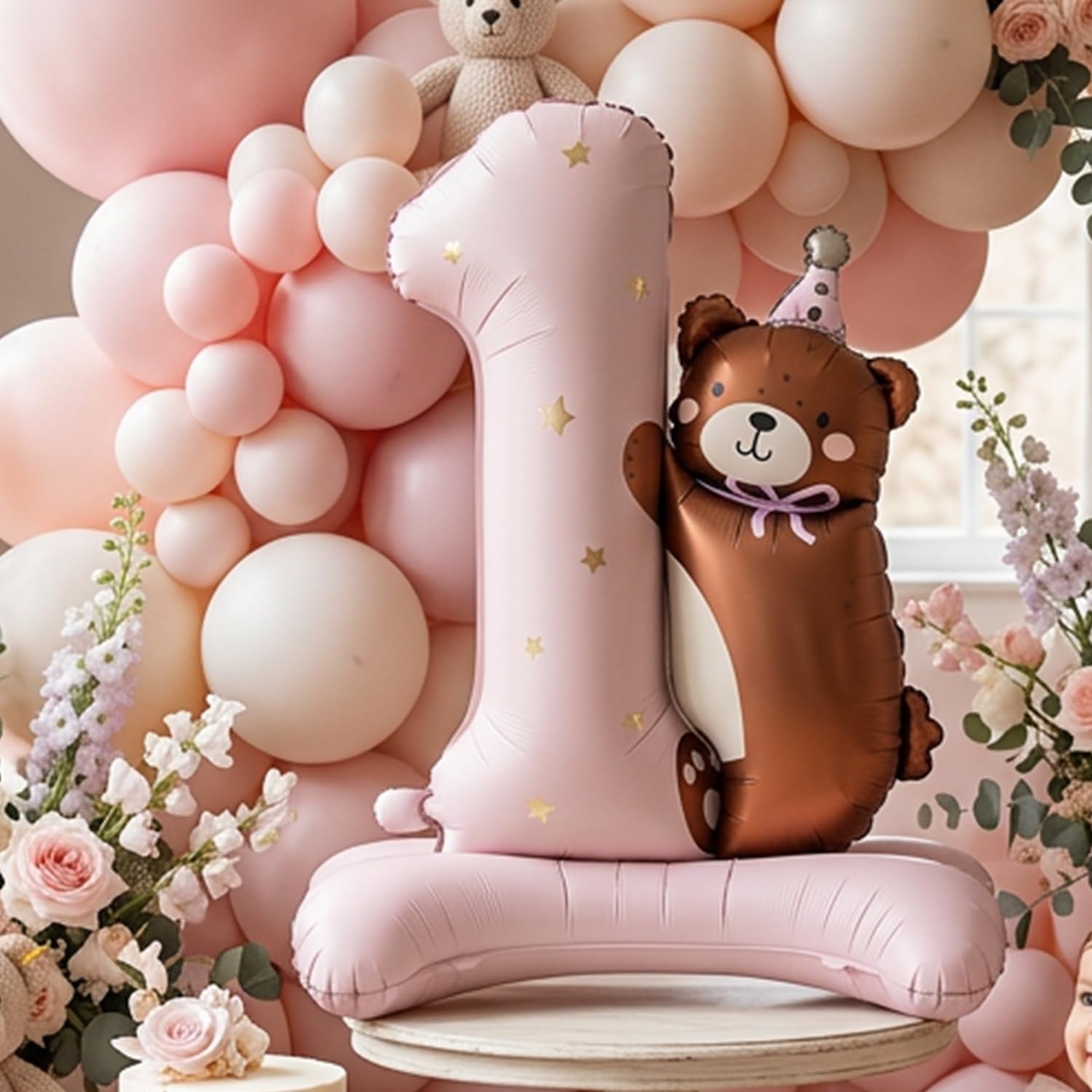 Atpata 40" Teddy Bear Birthday Balloon - #1 Balloon -8