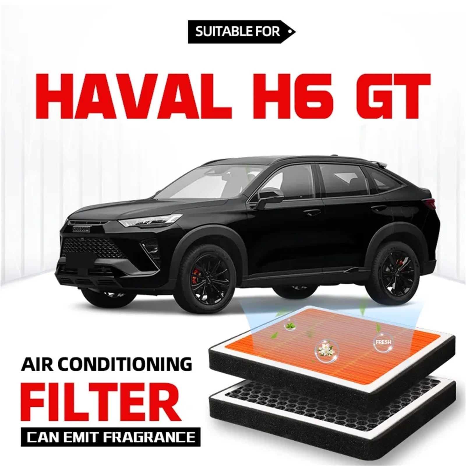 Filtr kabinowy Pasuje do filtra kabinowego Haval H6 GT Filtr powietrza Filtr klimatyzacji z węglem aktywnym z zapachem do oczyszczania kabiny samochodu