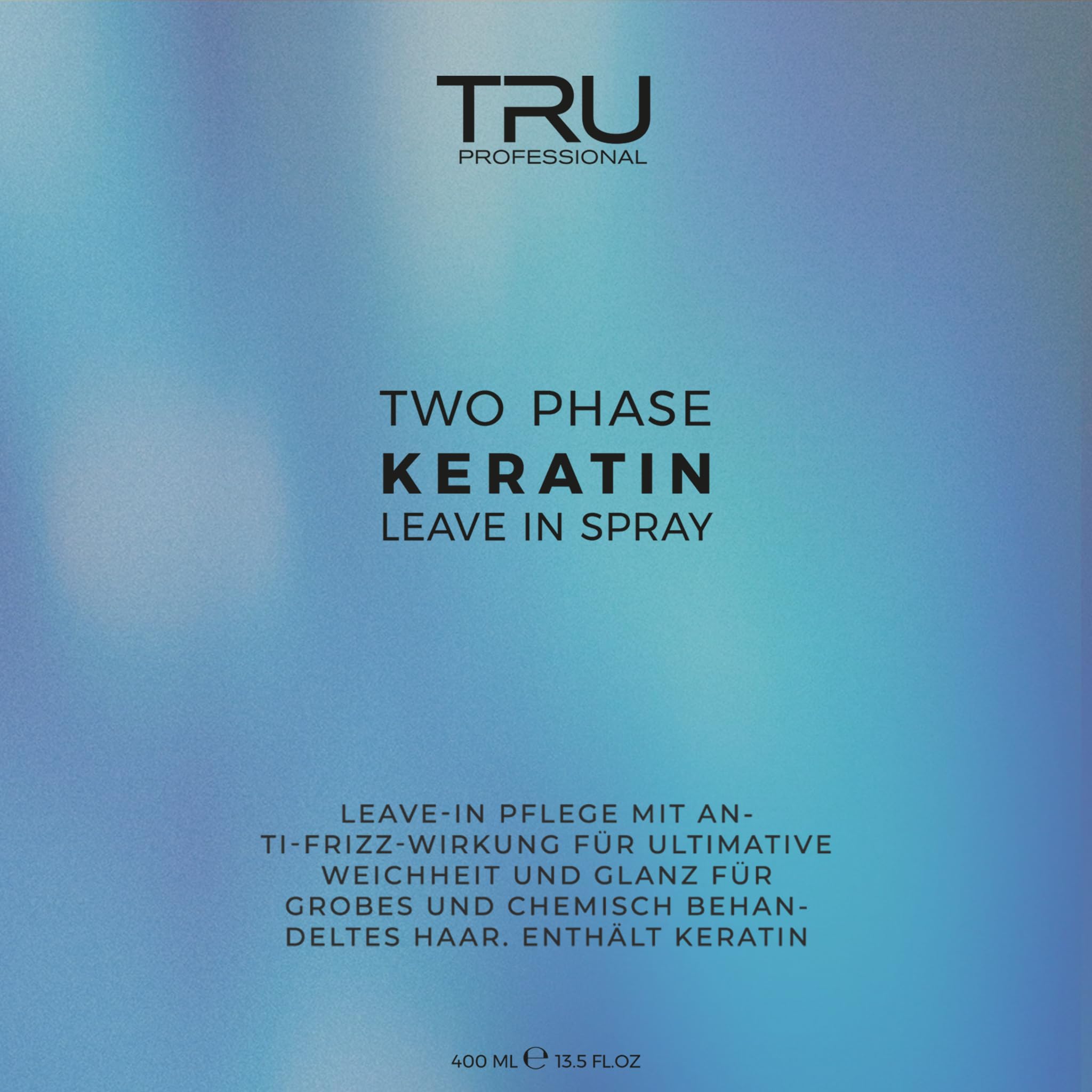 TRU Two-Phase Keratin Leave-In Spray (2er Pack) 2x 400 ml, Anti-Frizz 2-Phasen Haarpflege mit UV-Schutz