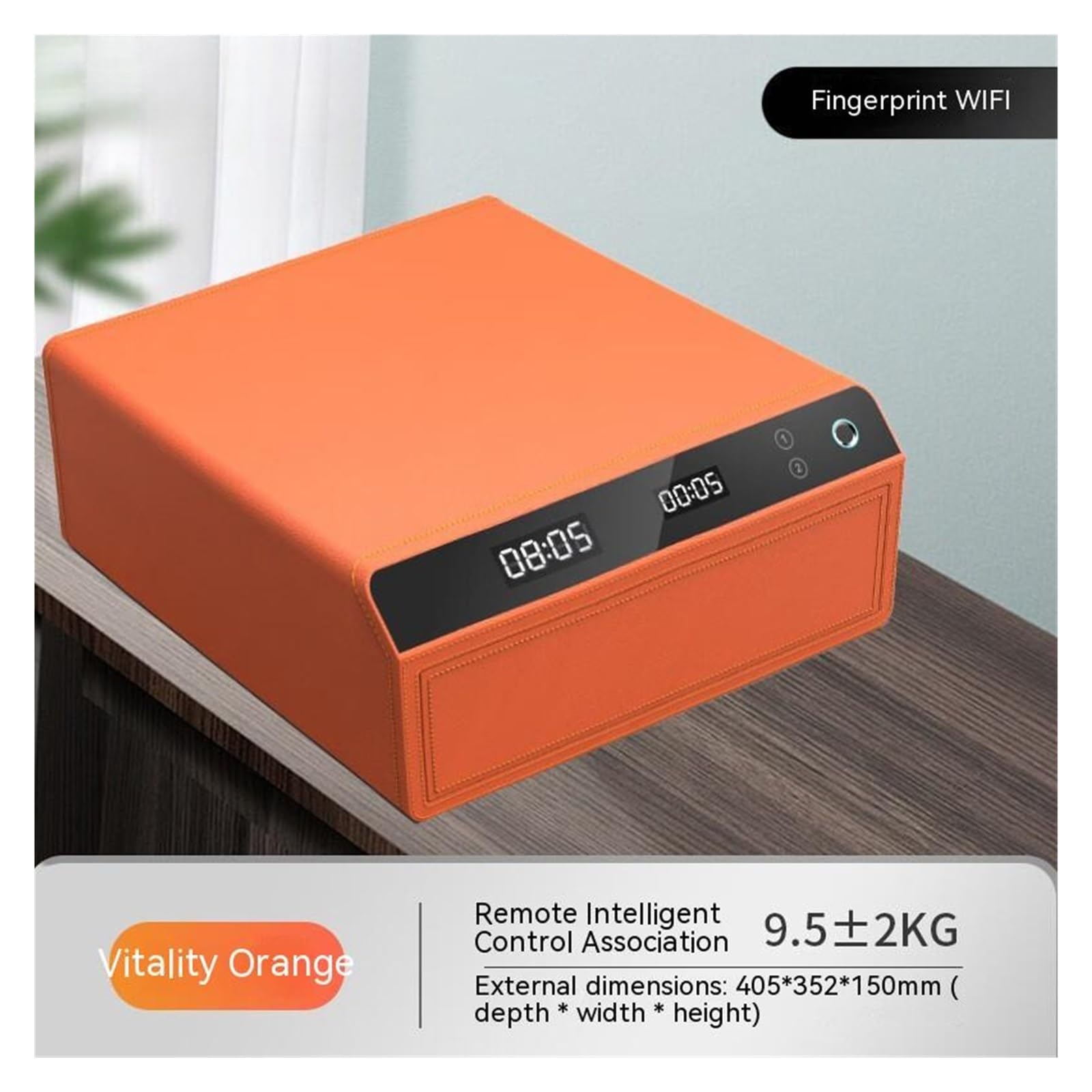 Cassetta di Sicurezza Piccola Scatola Gioielli in Pelle for La Casa Immagazzinaggio Intellinte con Cassetto for Impronte Digitali Antifurto Interamente in Acciaio Esterno Impermeabile